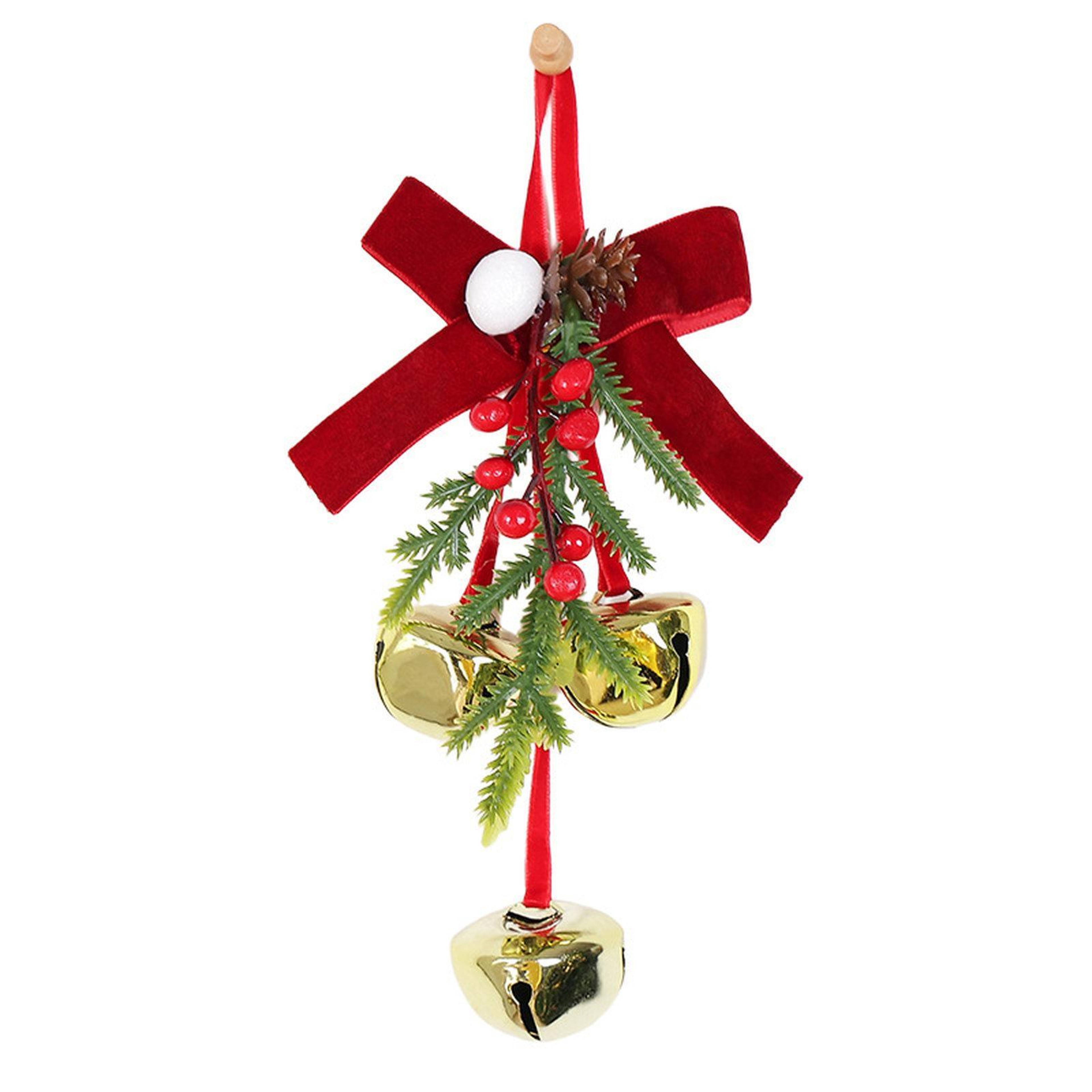 Christmas Bow Hanging Ornaments with Bells and Decorative Balls – view 5