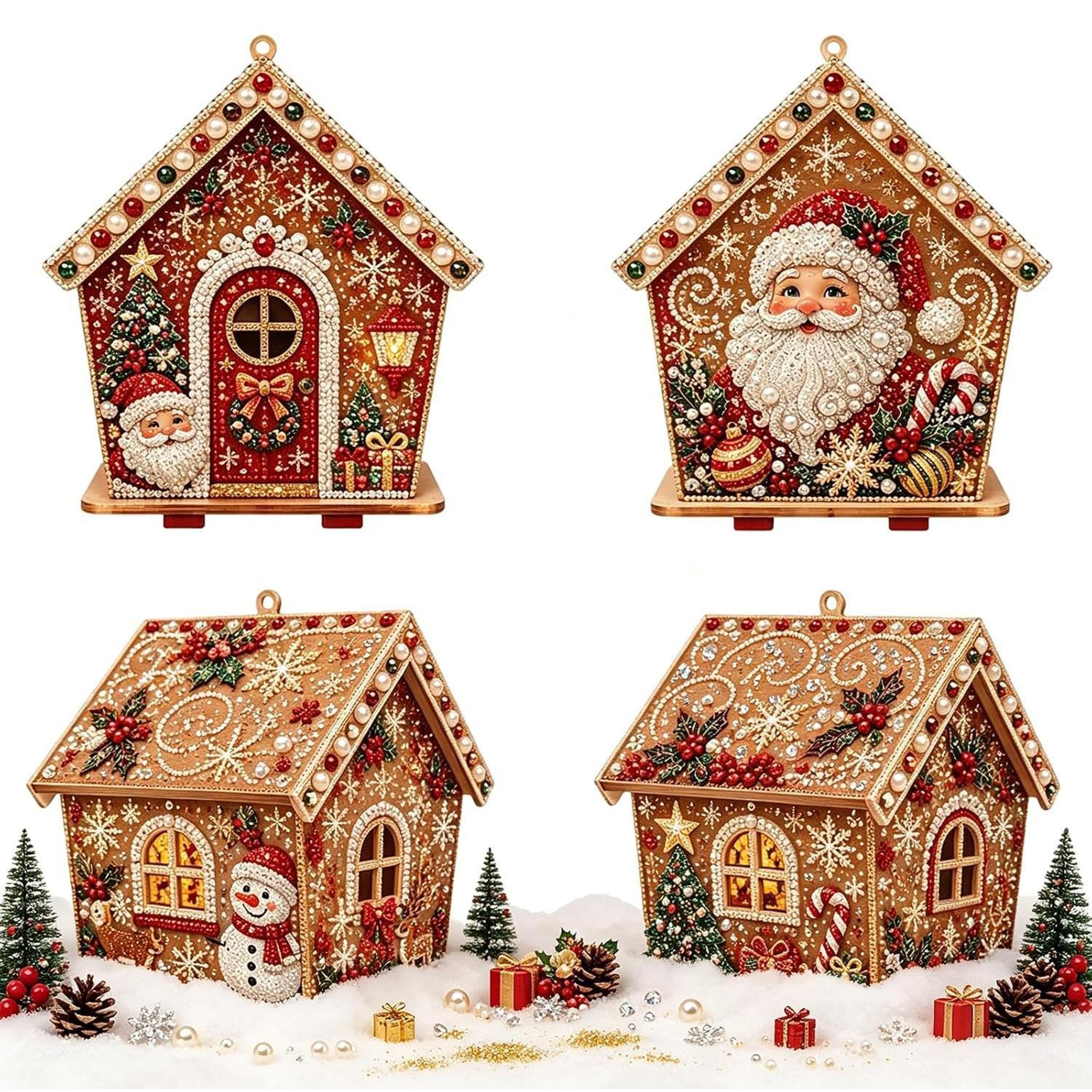 DIY Beaded Pearl Christmas Tree Craft Kit for Holiday Decorations – view 1