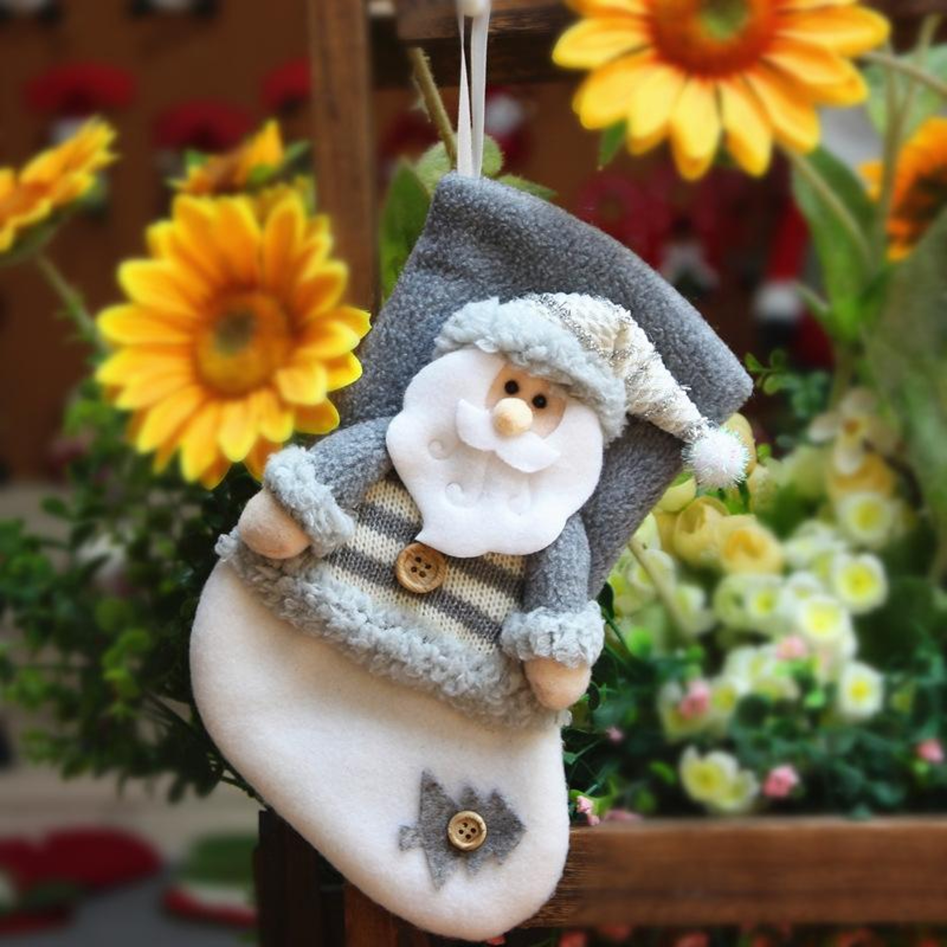 Christmas Stocking Gift Bag for Holiday Decorations in Flannel – view 1