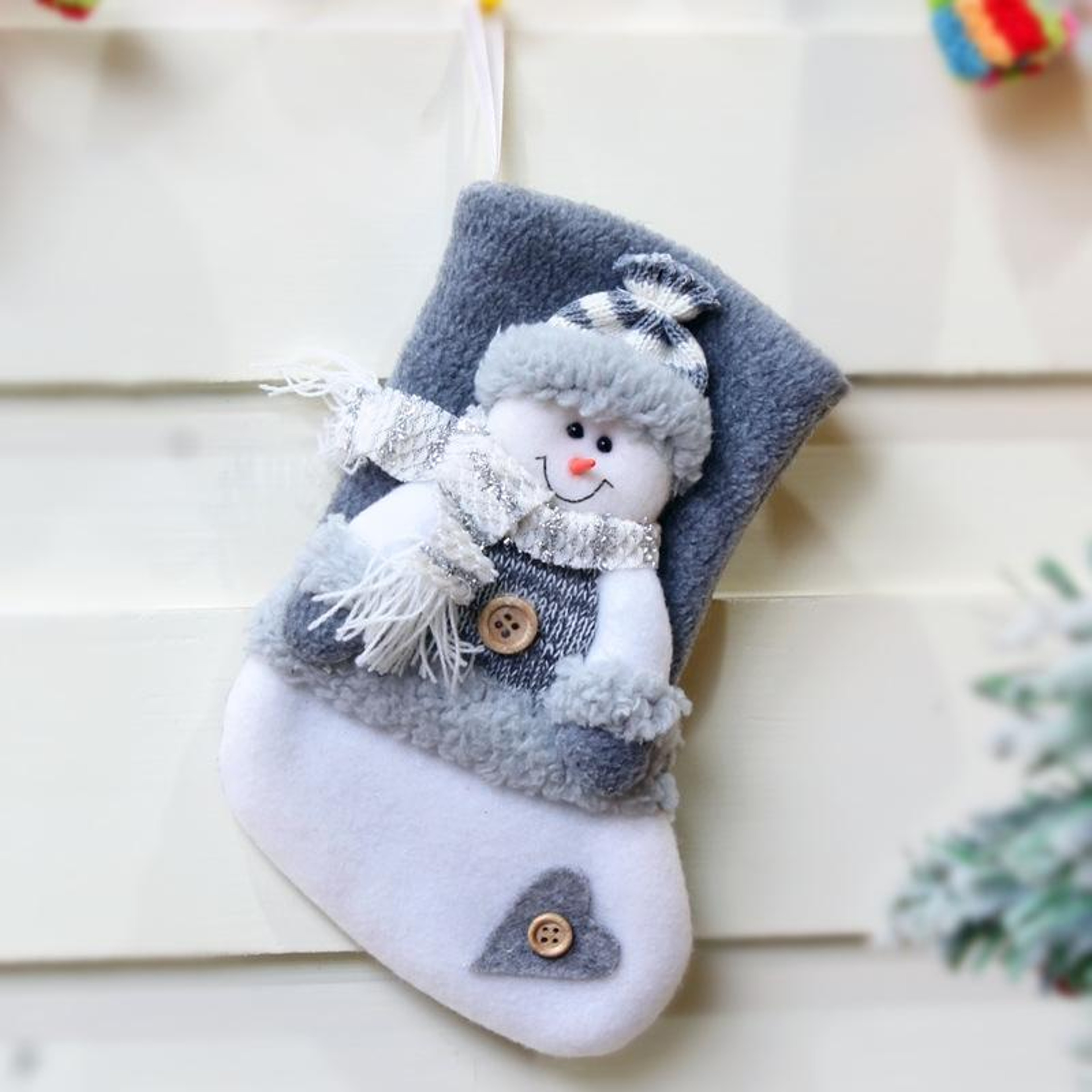 Christmas Stocking Gift Bag for Holiday Decorations in Flannel – view 7