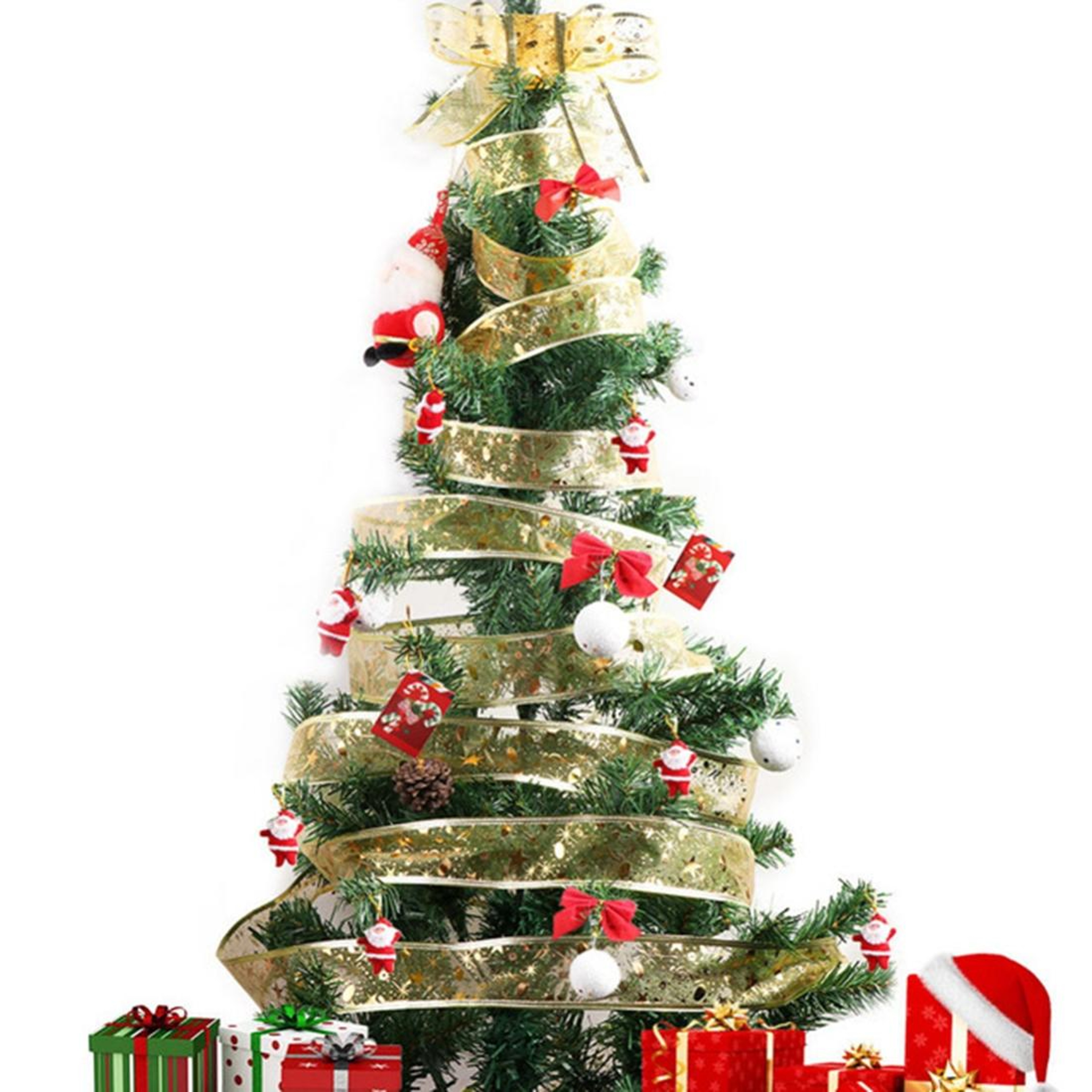 Christmas Tree Decoration Ribbon with Glitter for Holiday Party Decor – view 8