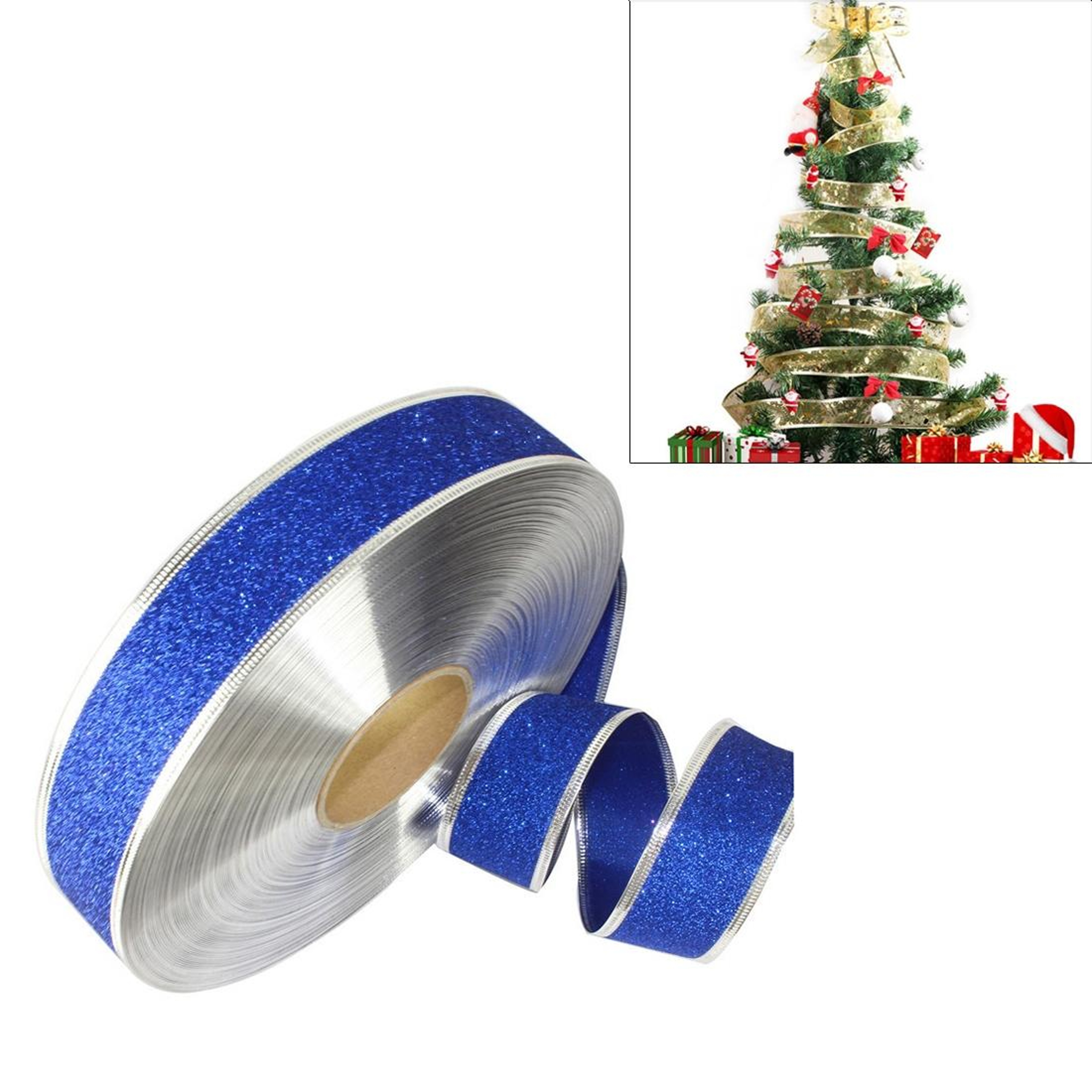 Christmas Tree Decoration Ribbon with Glitter for Holiday Party Decor – view 5