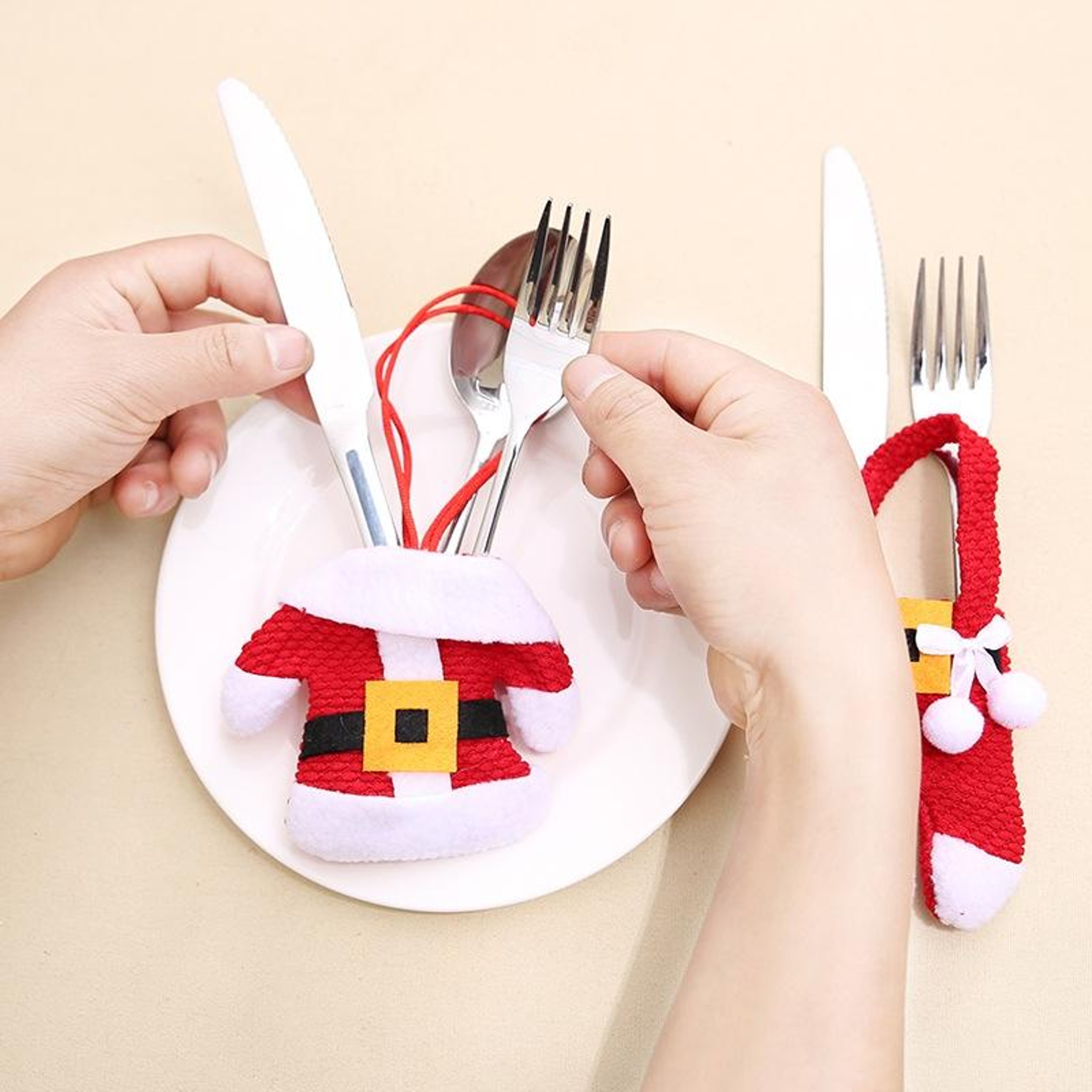 Christmas Cutlery Covers Set of 2 Mini Clothes and Pants Table Decorations – view 8