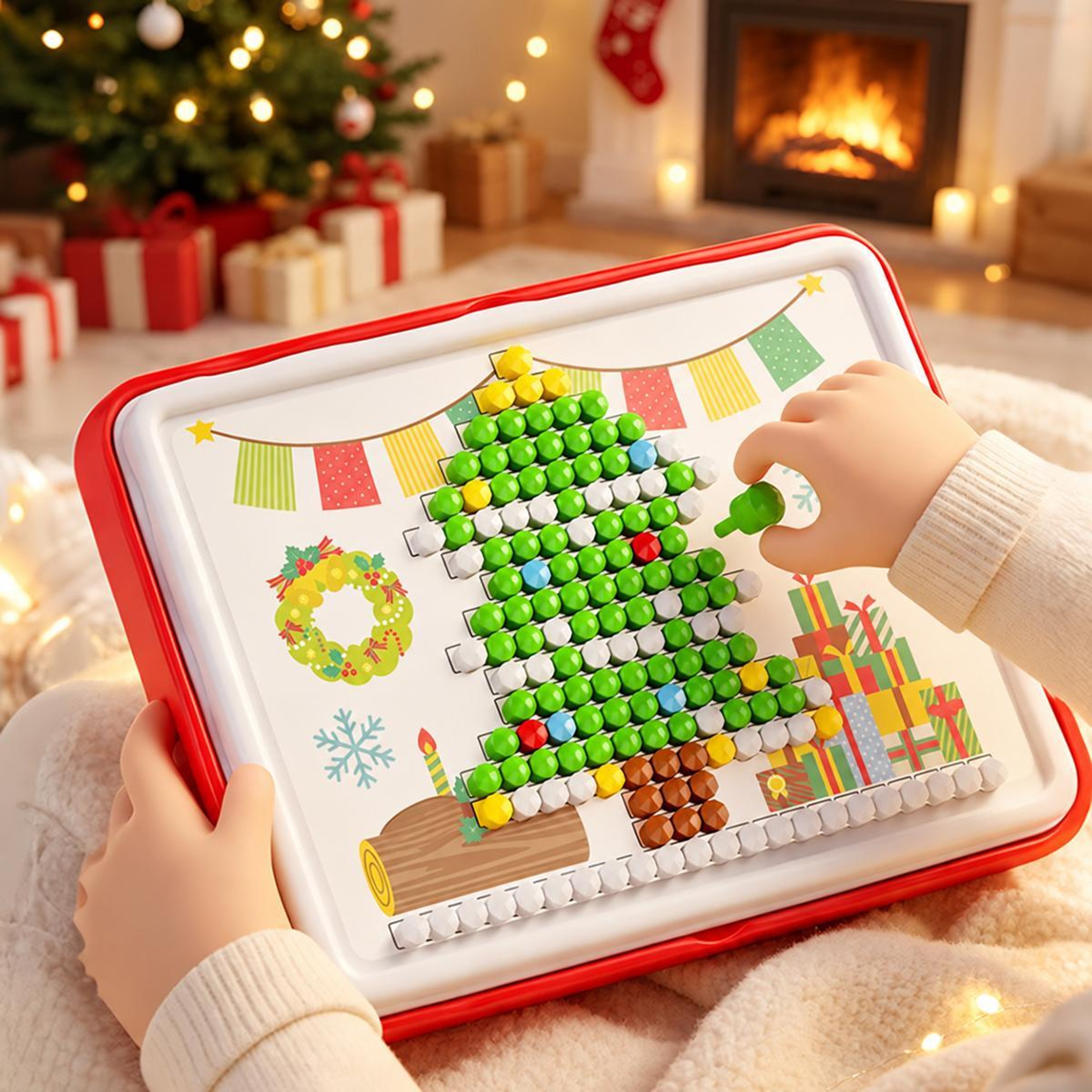 Christmas Mushroom Pegboard Toy Set for Kids 3D DIY Educational Puzzle – view 1
