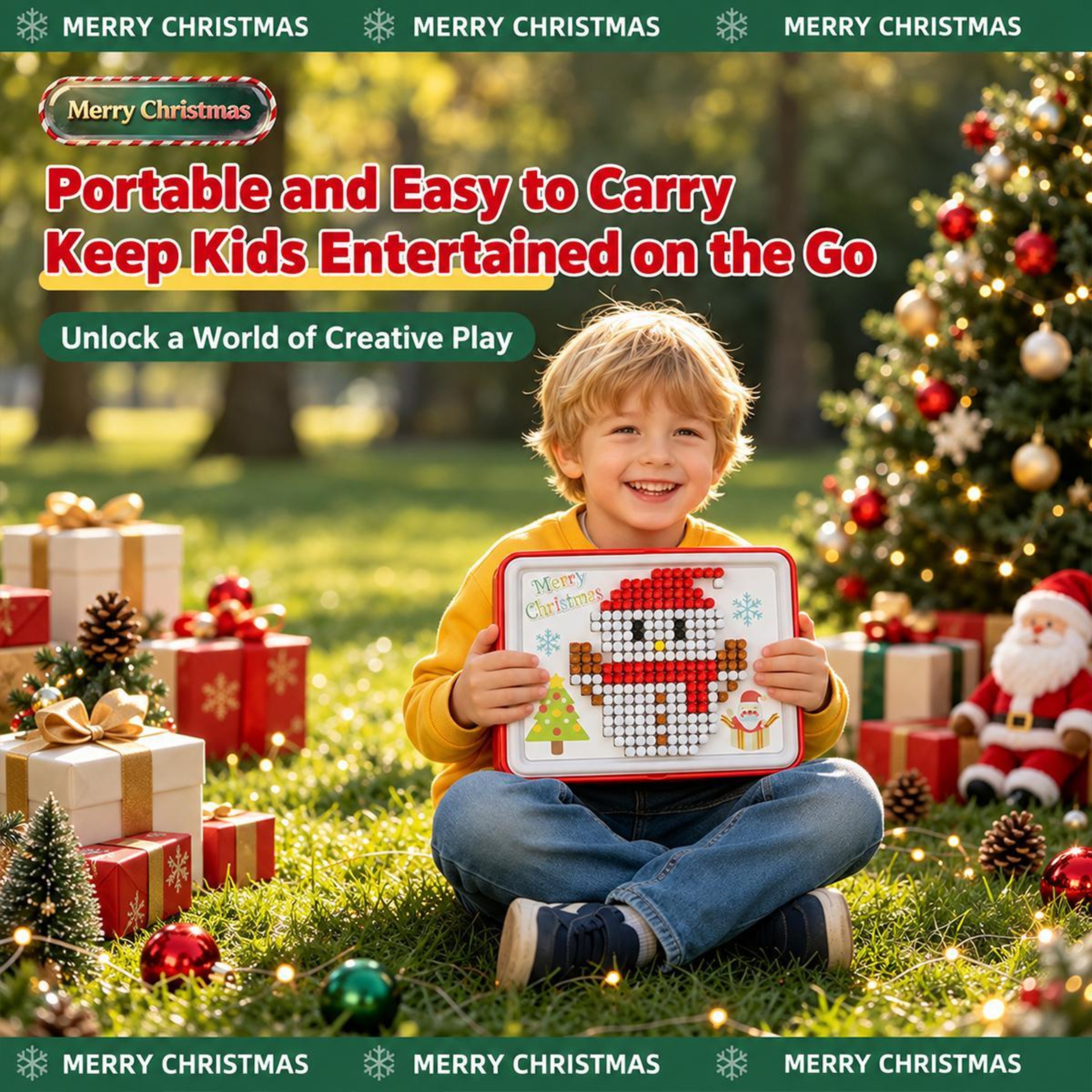 Christmas Mushroom Pegboard Toy Set for Kids 3D DIY Educational Puzzle – view 6