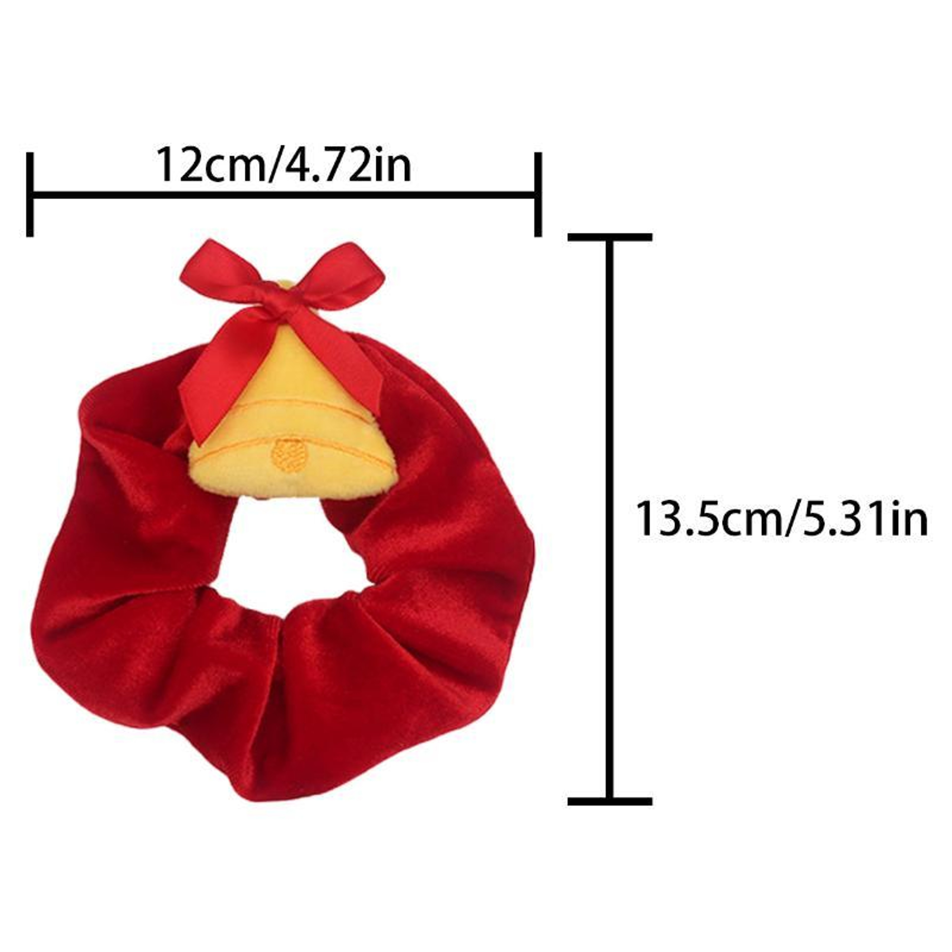Christmas Plush Hair Scrunchies Cute Embroidered Holiday Hair Ties – view 8