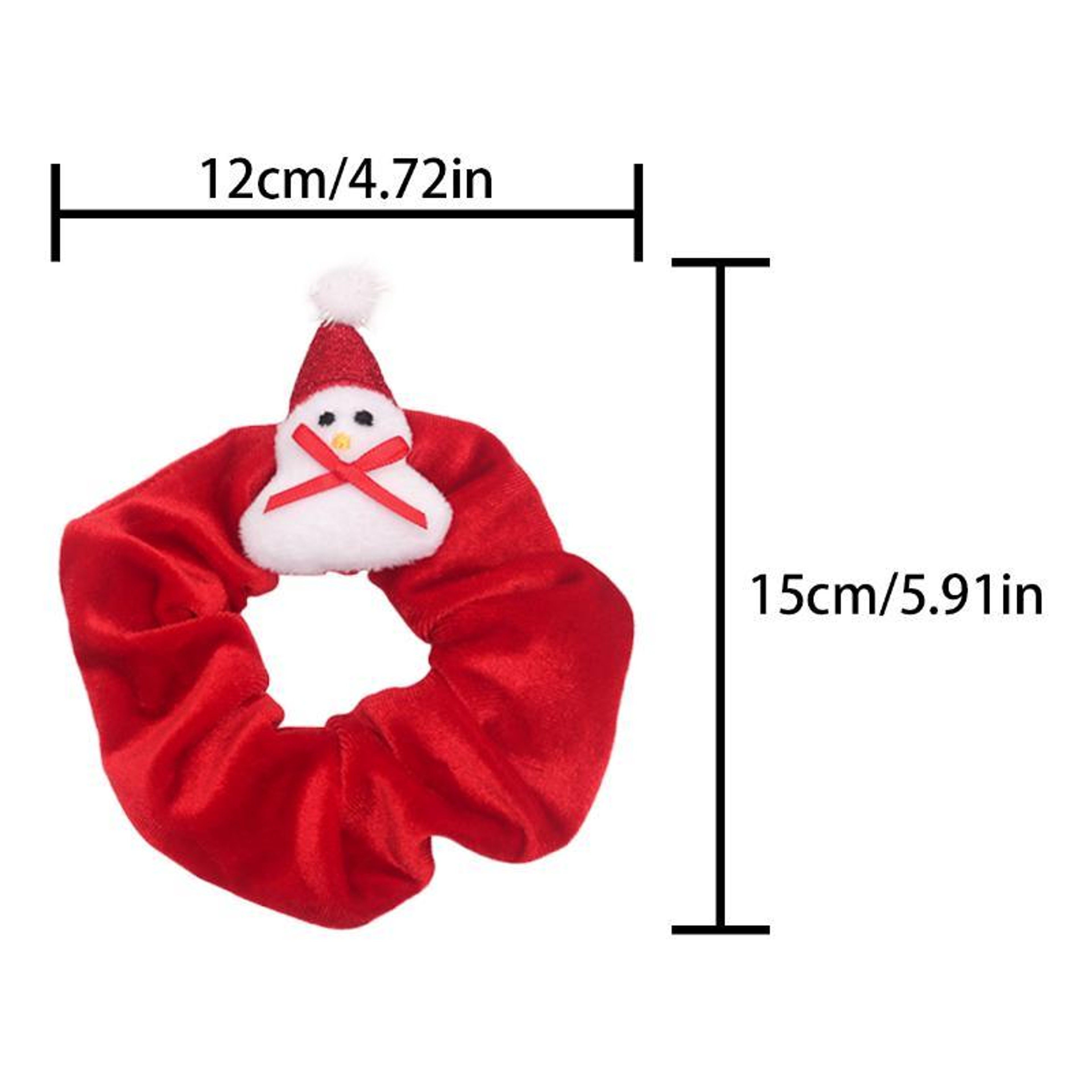 Christmas Plush Hair Scrunchies Cute Embroidered Holiday Hair Ties – view 13