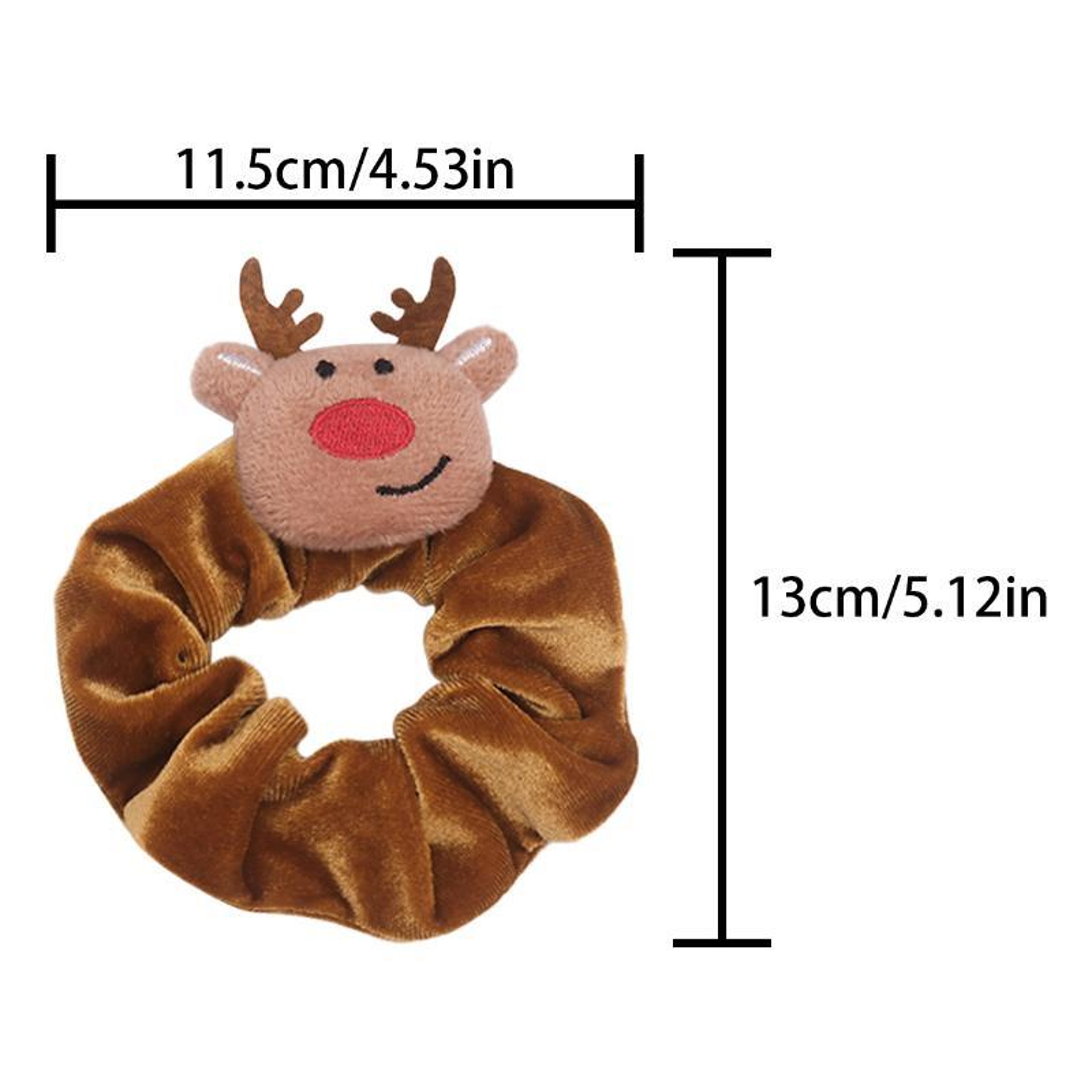 Christmas Plush Hair Scrunchies Cute Embroidered Holiday Hair Ties – view 12