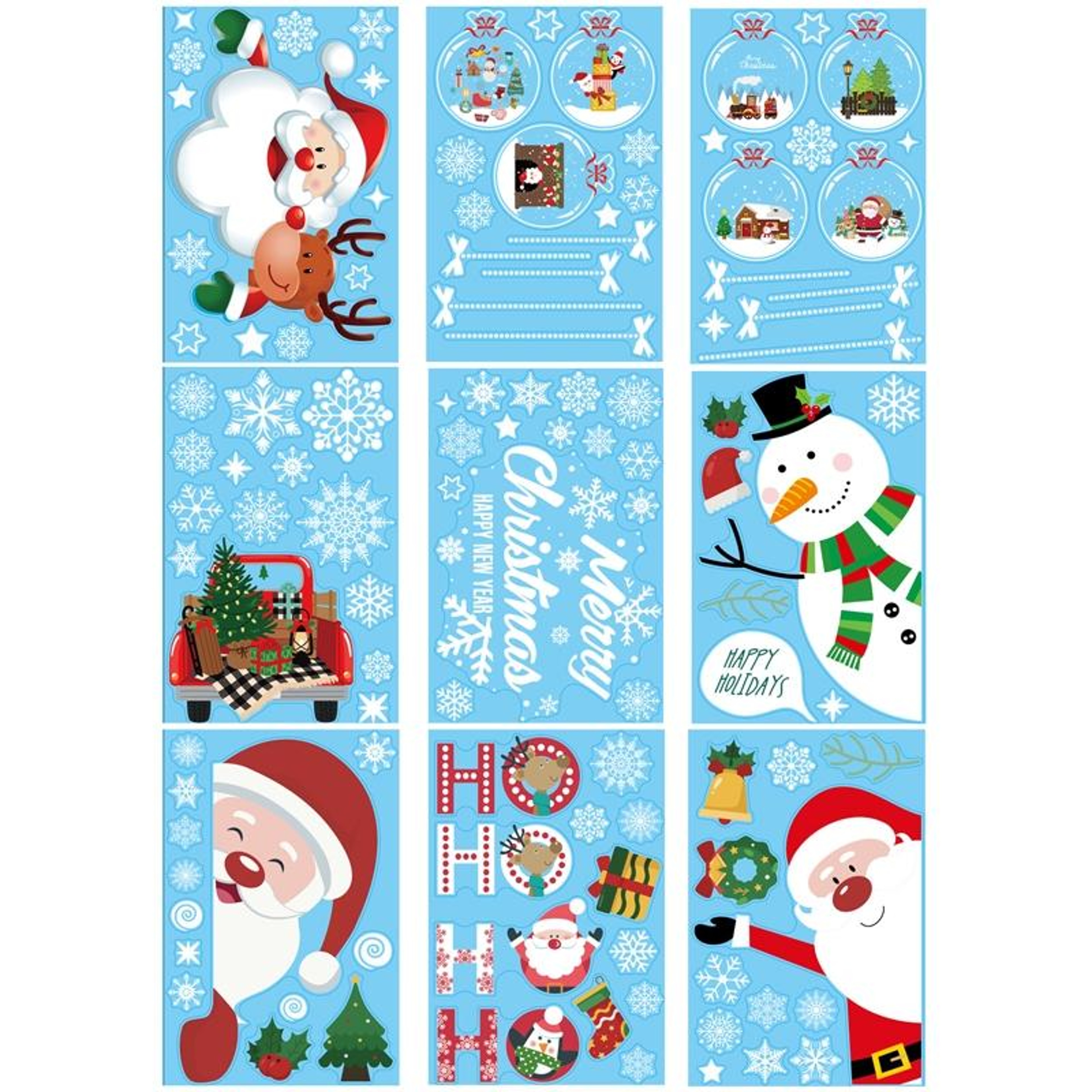 Christmas Static Cling Window Decorations Reusable Double-Sided Holiday Stickers – view 1