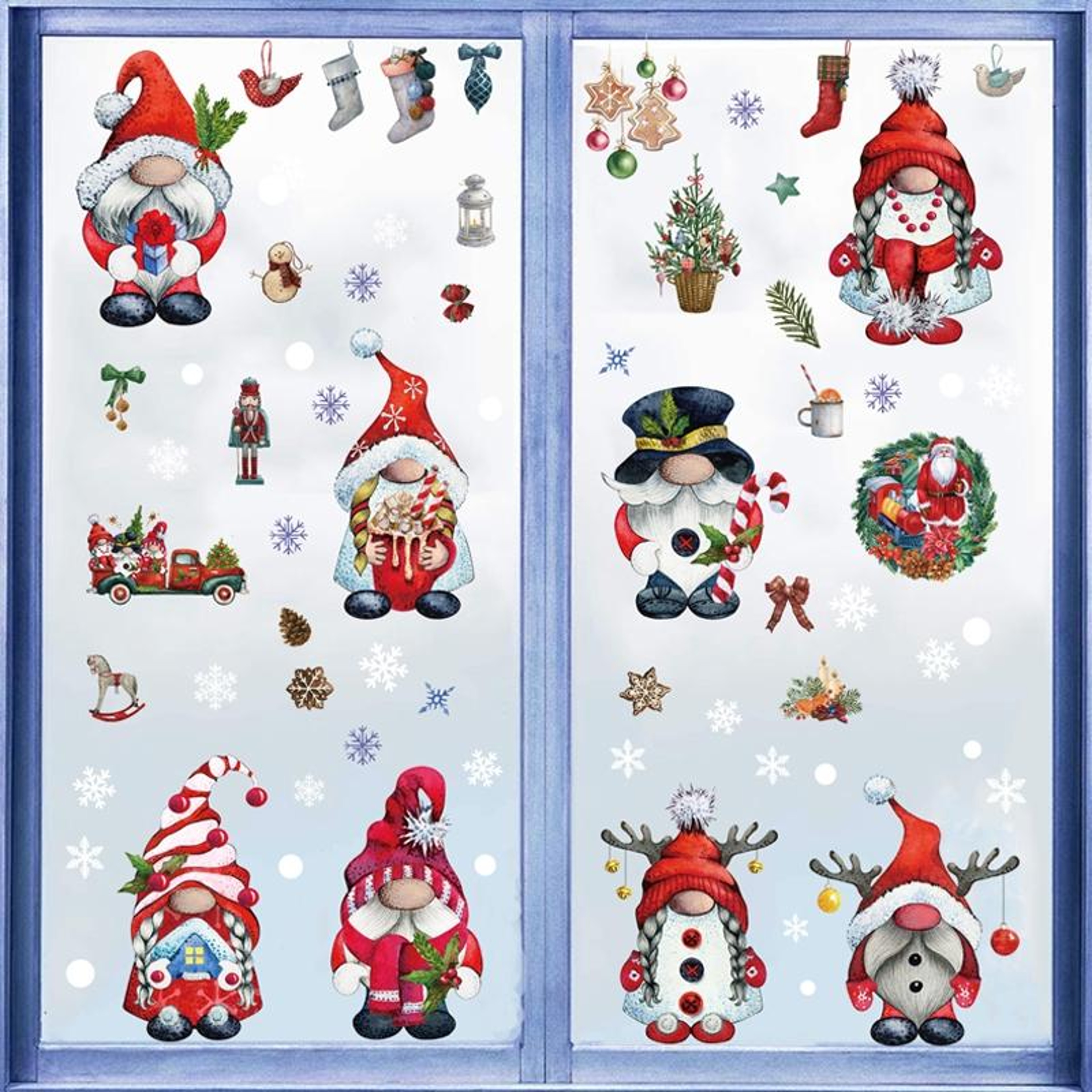 Christmas Static Cling Window Decorations Reusable Double-Sided Holiday Stickers – view 7