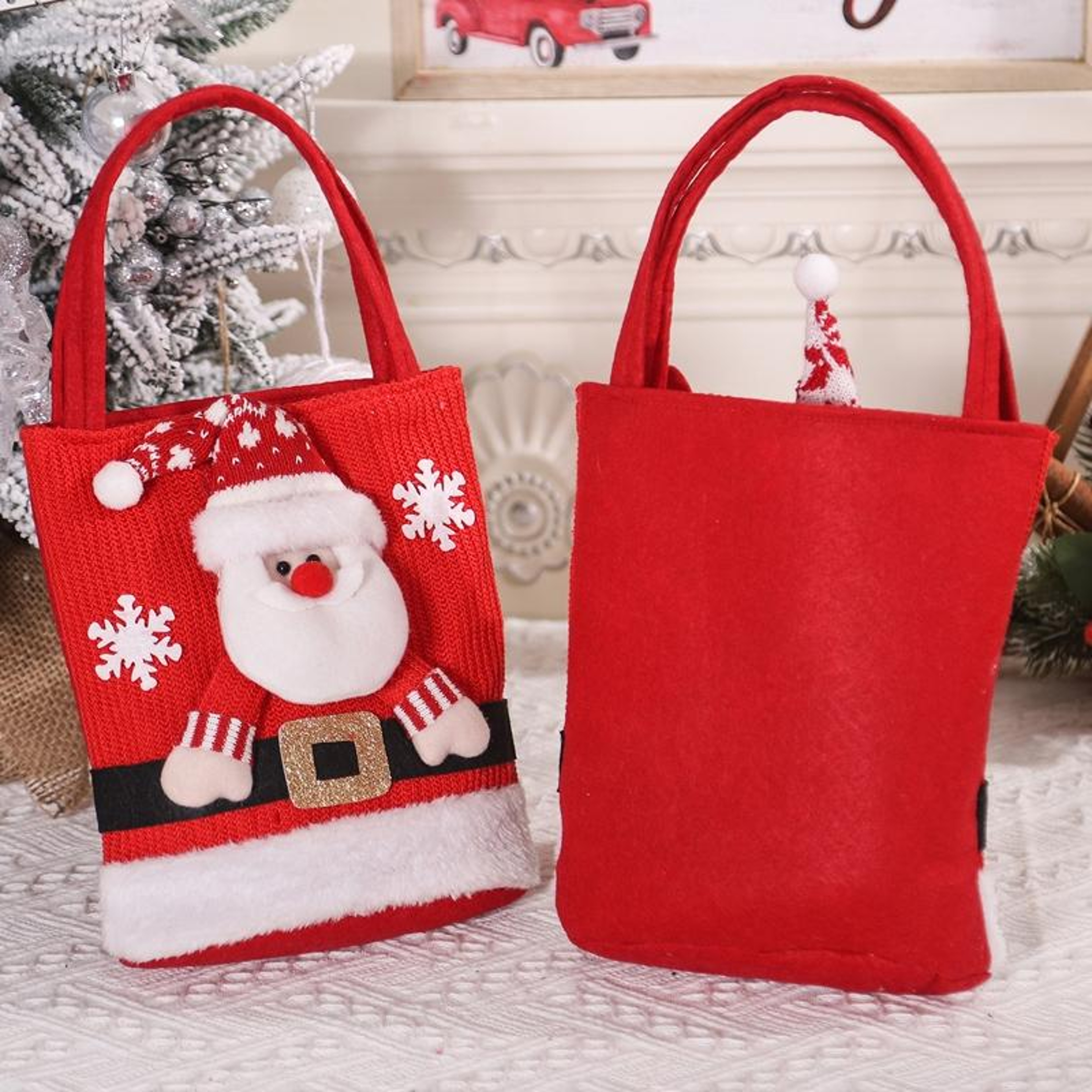 Christmas Knitted Christmas Gift Bag for Kids Candy and Treats – view 4