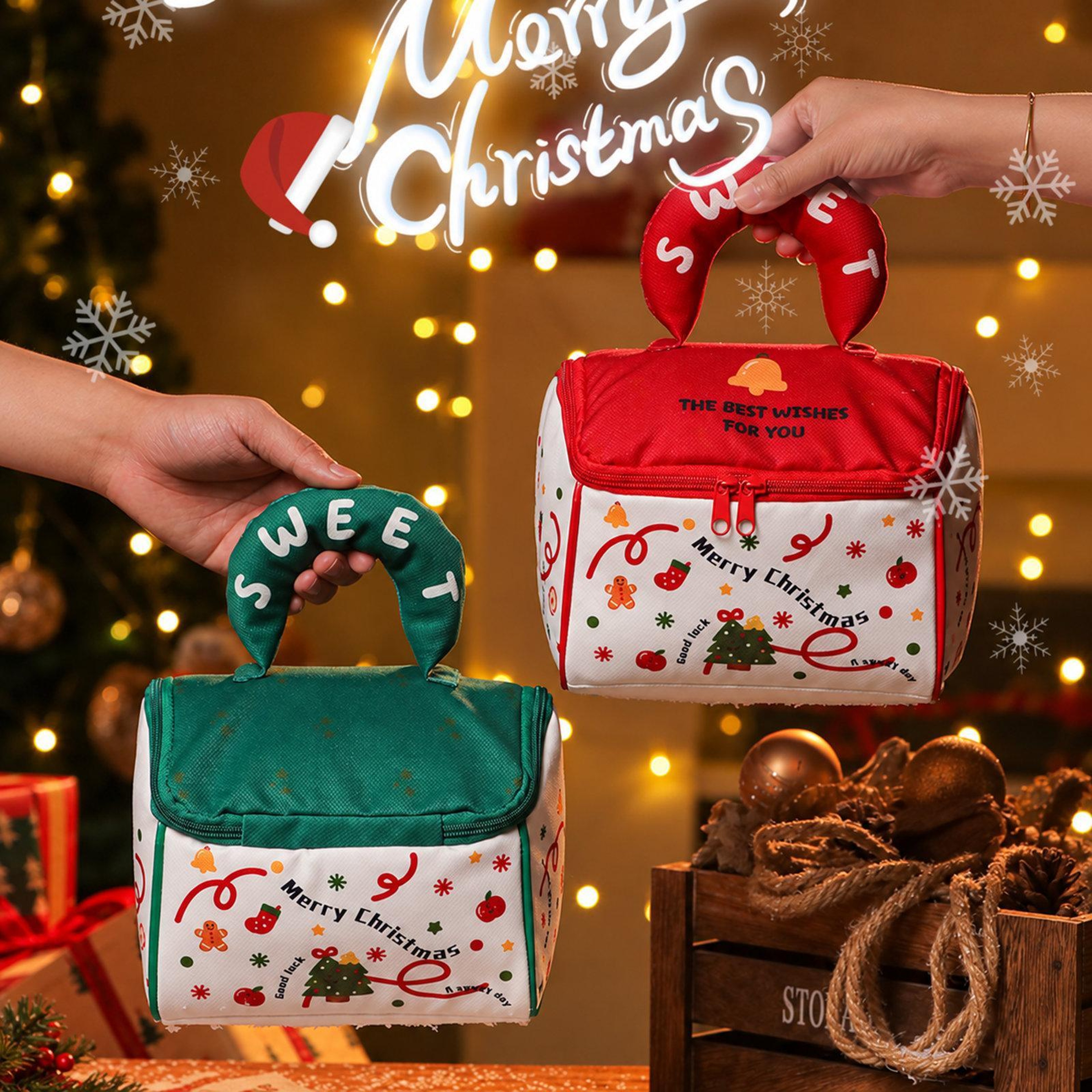 Christmas House Gift Bag with Zipper Closure and Plush Handle – view 3
