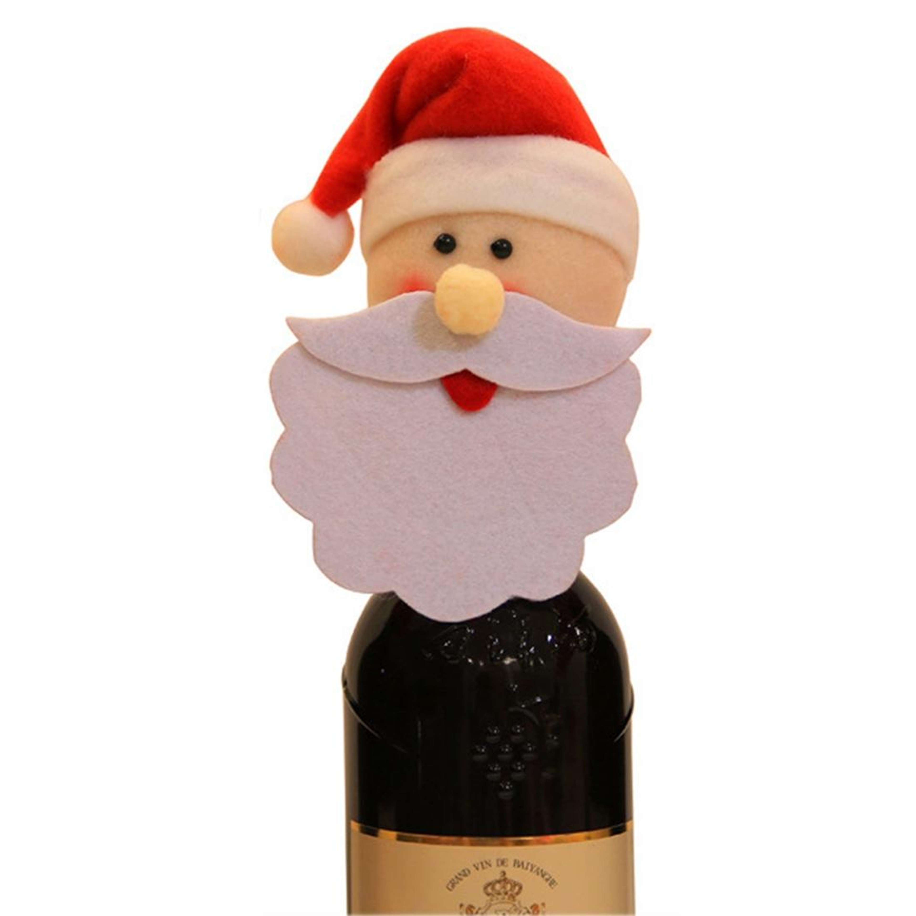 Christmas Santa Wine Bottle Cover Set with Plush Flannel Hat and Jacket – view 15