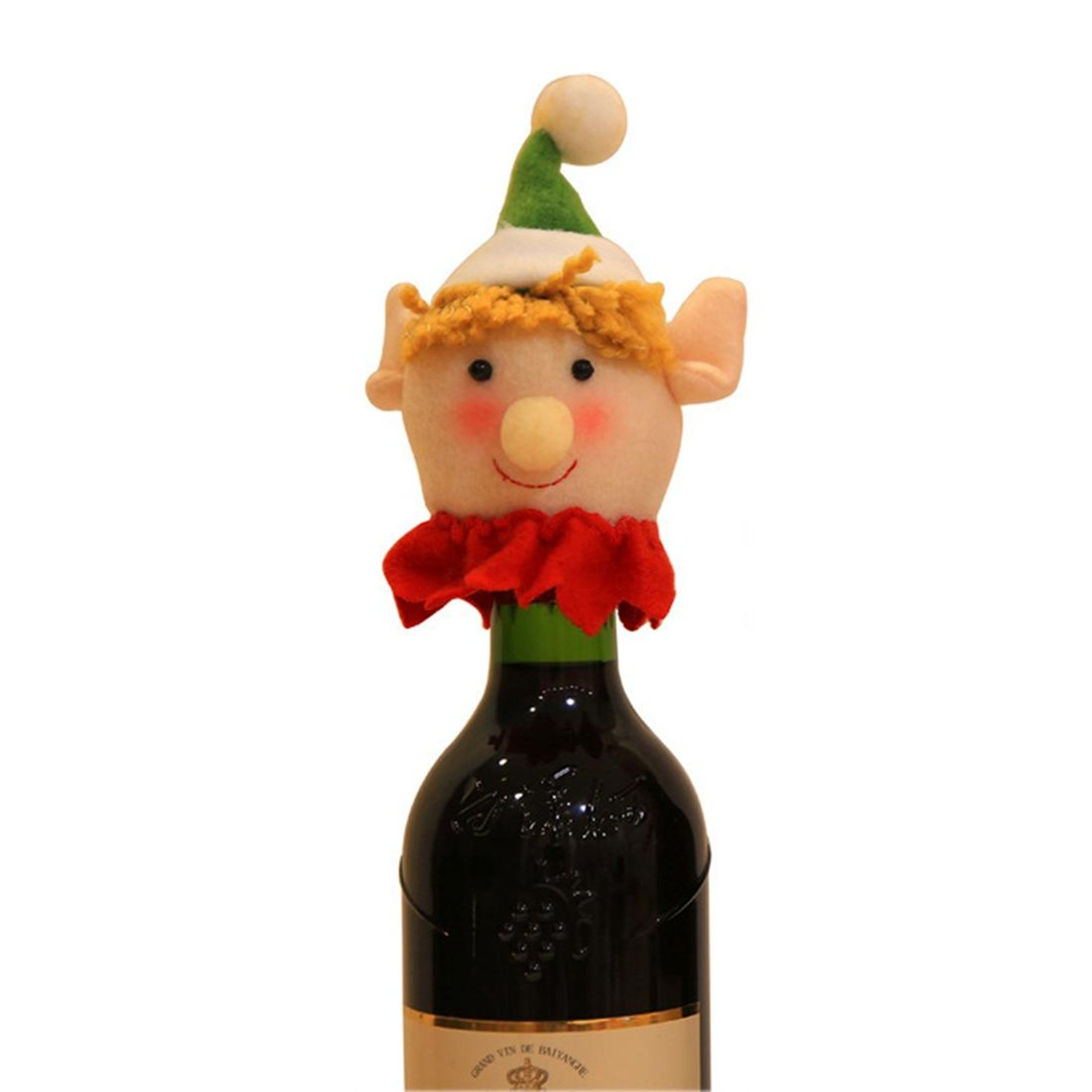 Christmas Santa Wine Bottle Cover Set with Plush Flannel Hat and Jacket – view 16