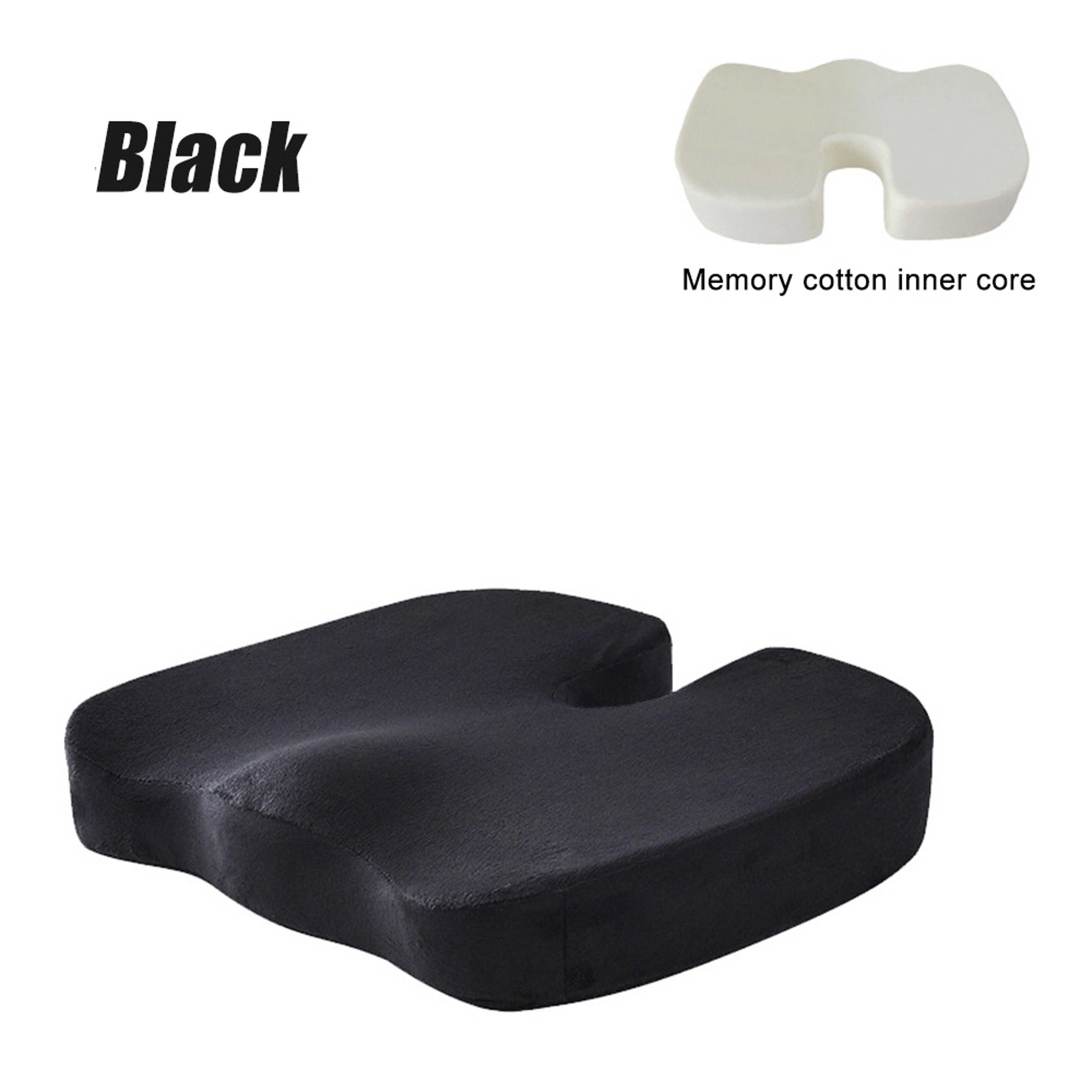 Travel Memory Foam Seat Cushion U Shaped Coccyx Support For Office And Car 5