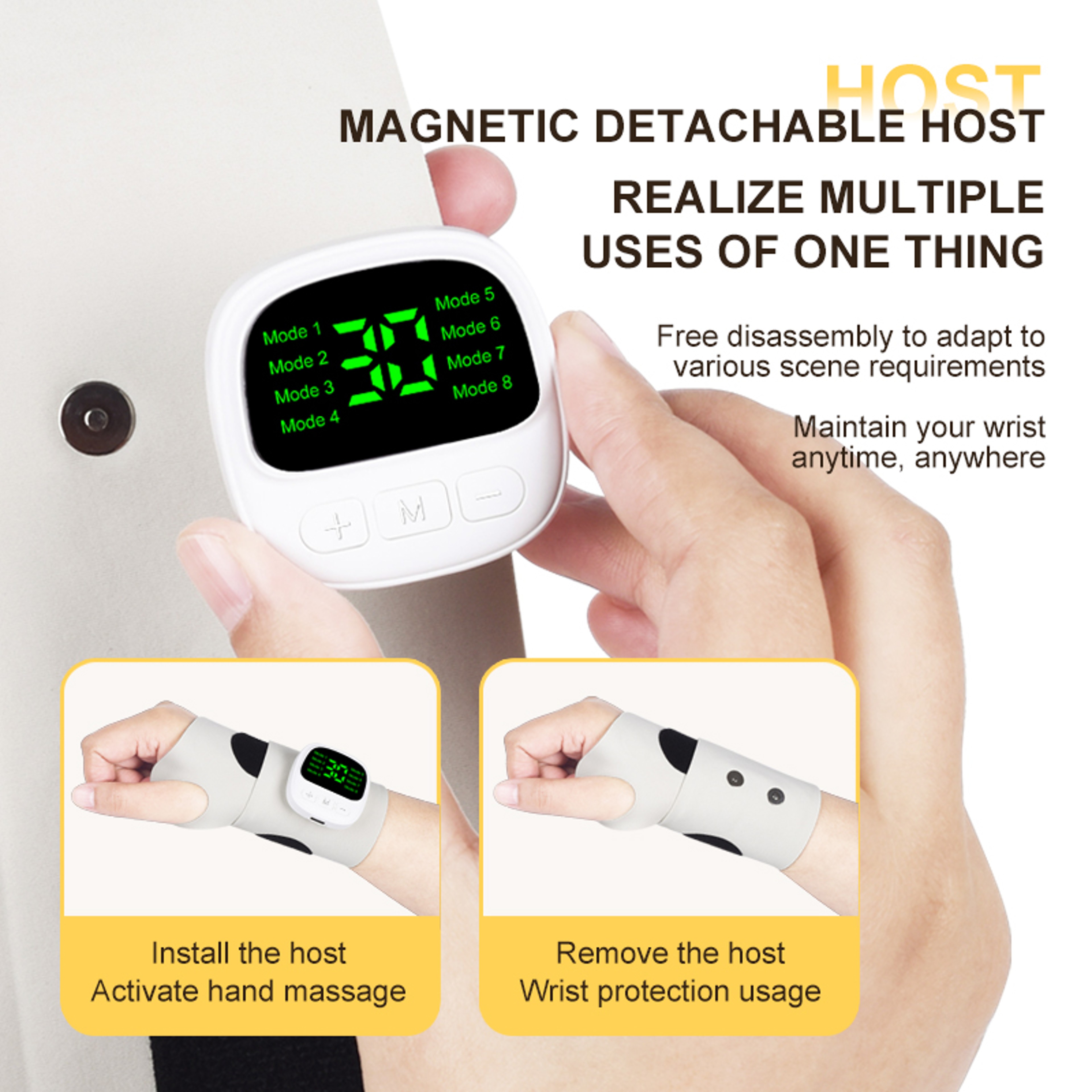 Cordless Wrist Massager USB Rechargeable Vibration Wrist Relief Wrap 4