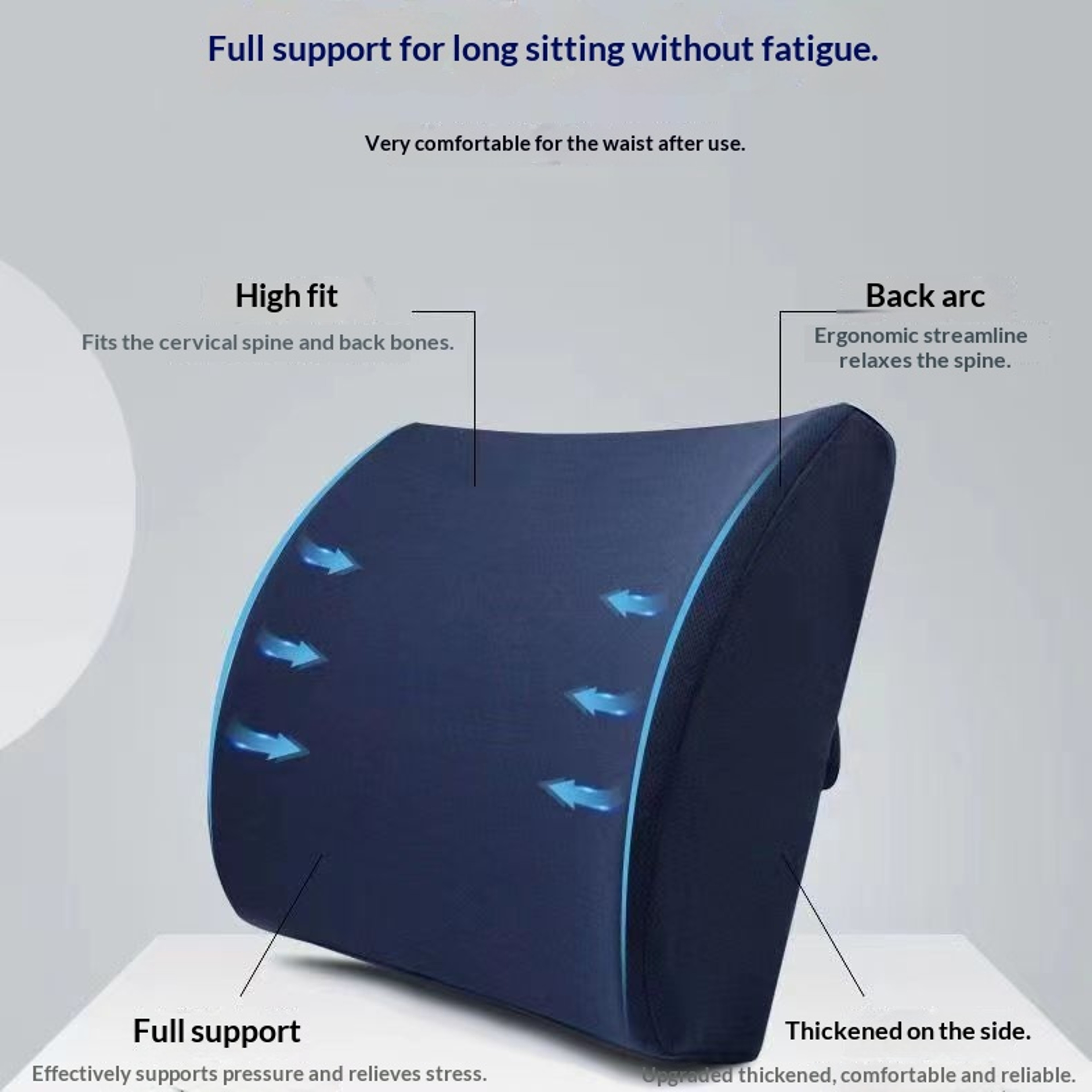 Ergonomic Memory Foam Lumbar Support Pillow For Office Chair And Car Seat 1