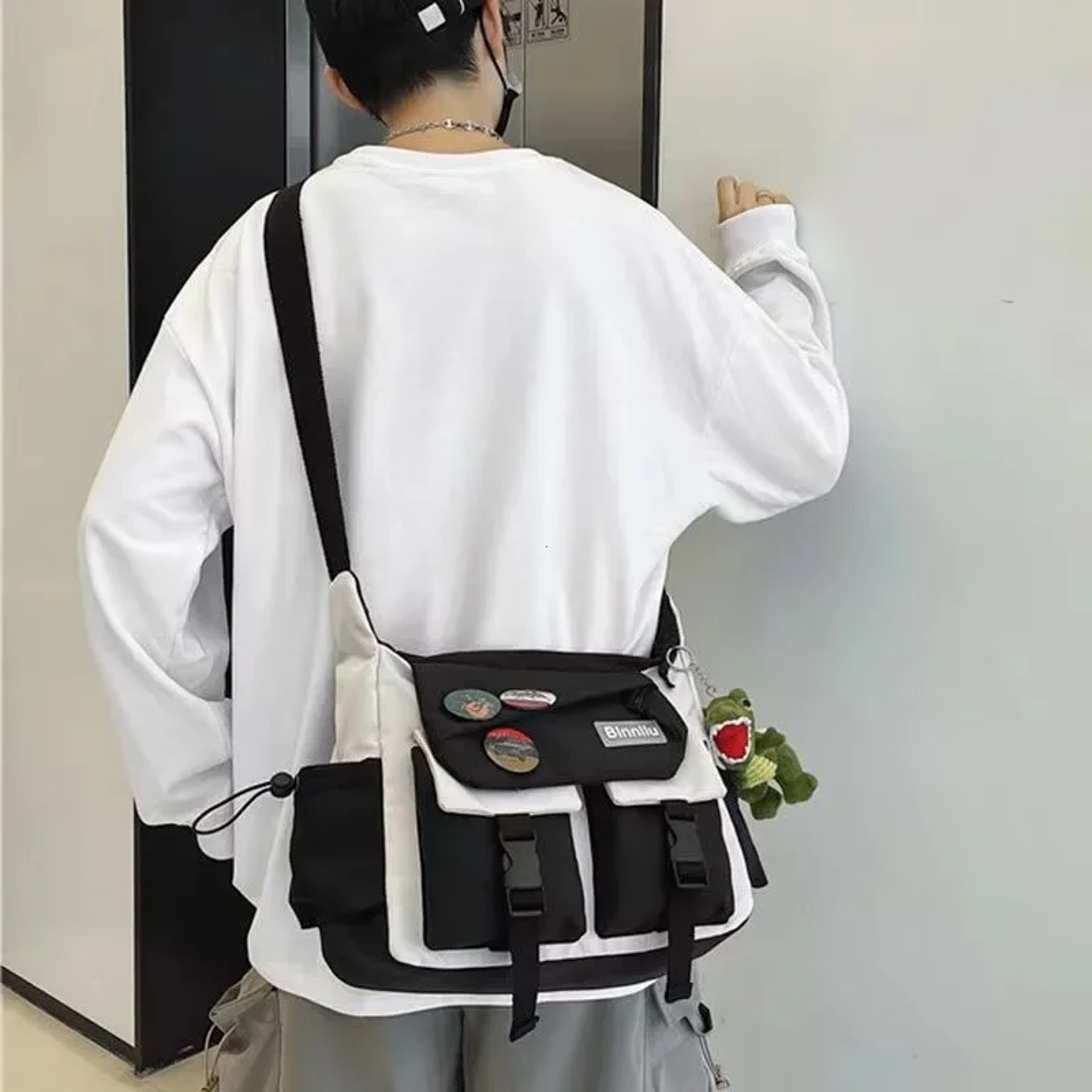 Harajuku Nylon Crossbody Messenger Bag For School And Everyday Carry 1