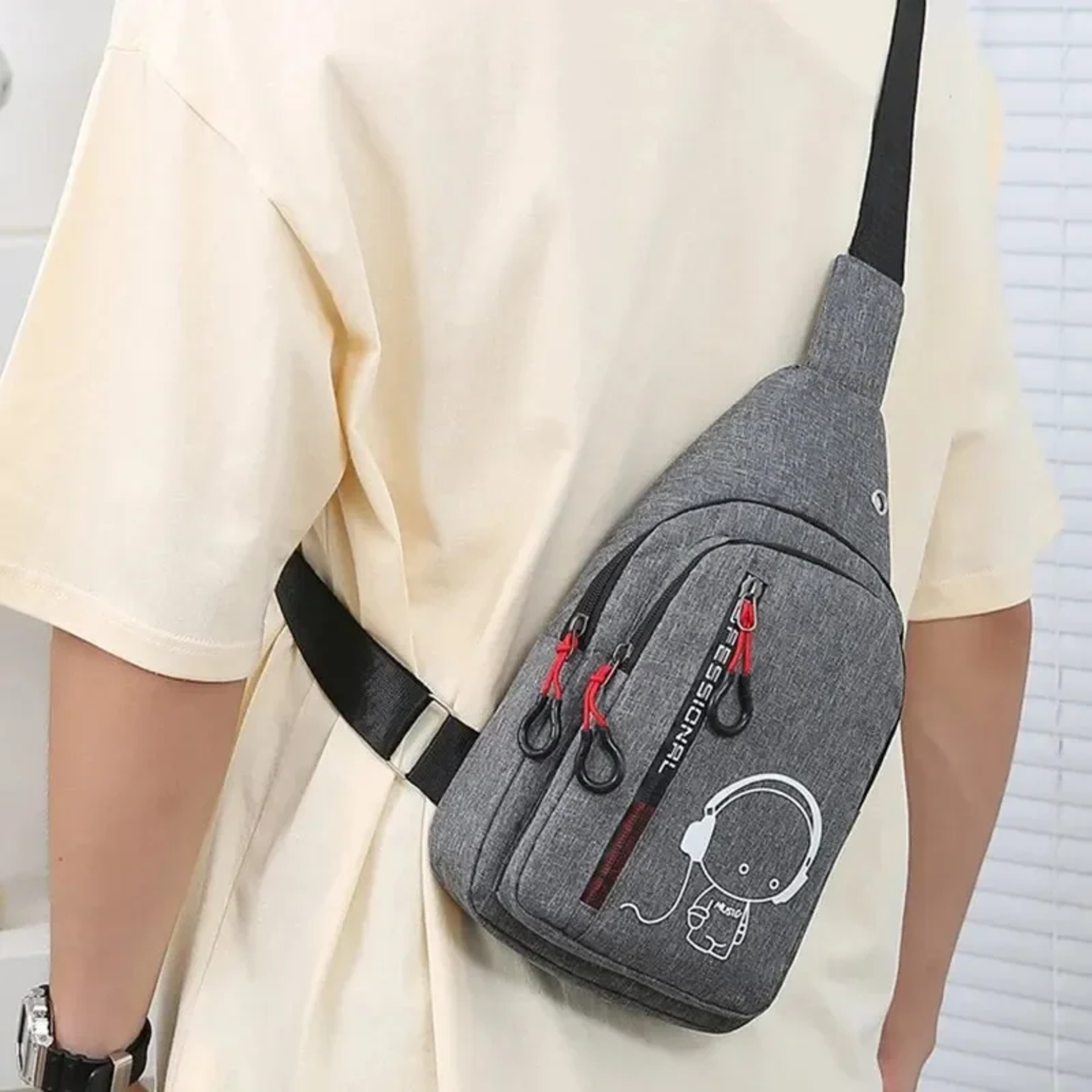 Mens Crossbody Chest Bag Light weight Cycling Shoulder Bag – view 2