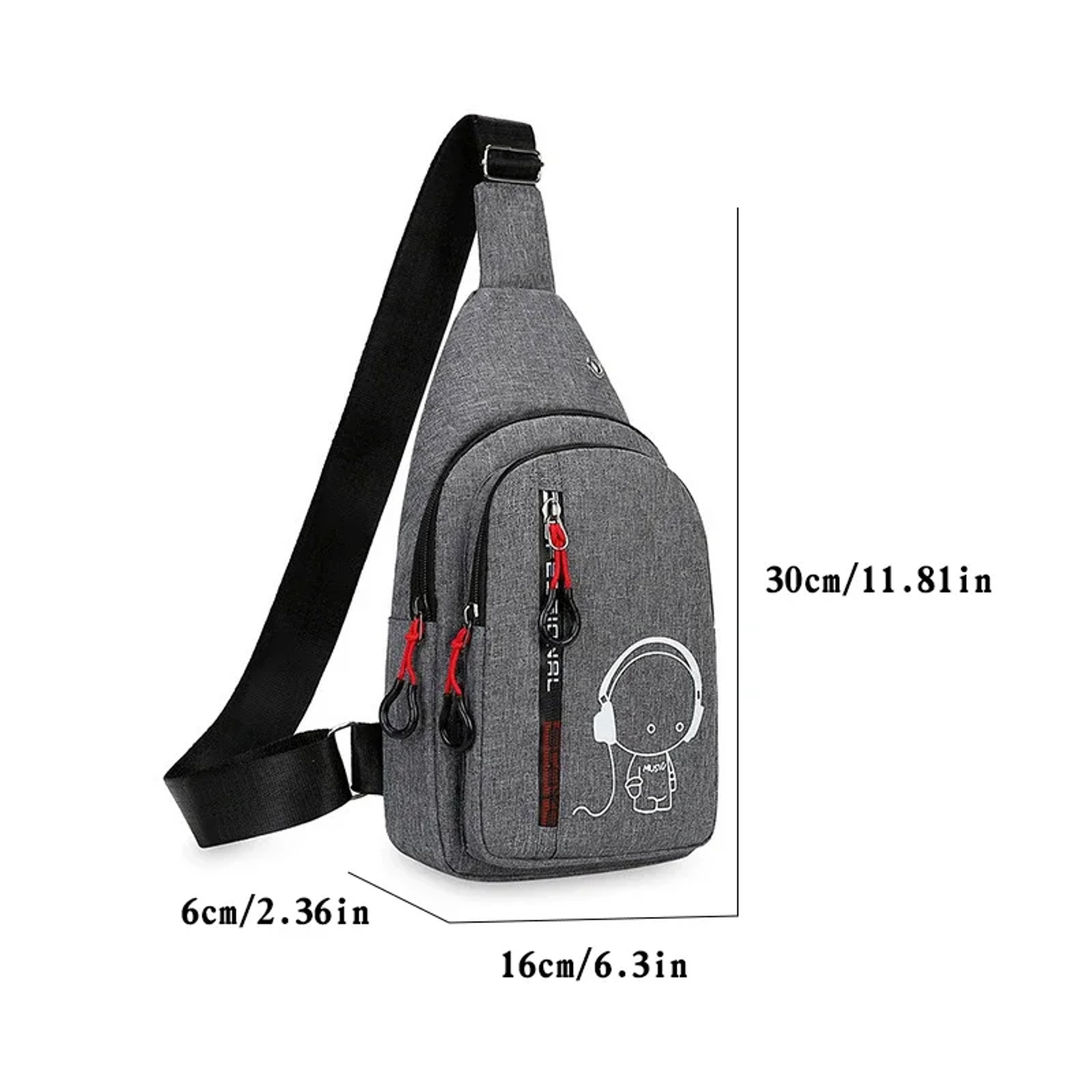Mens Crossbody Chest Bag Light weight Cycling Shoulder Bag – view 5