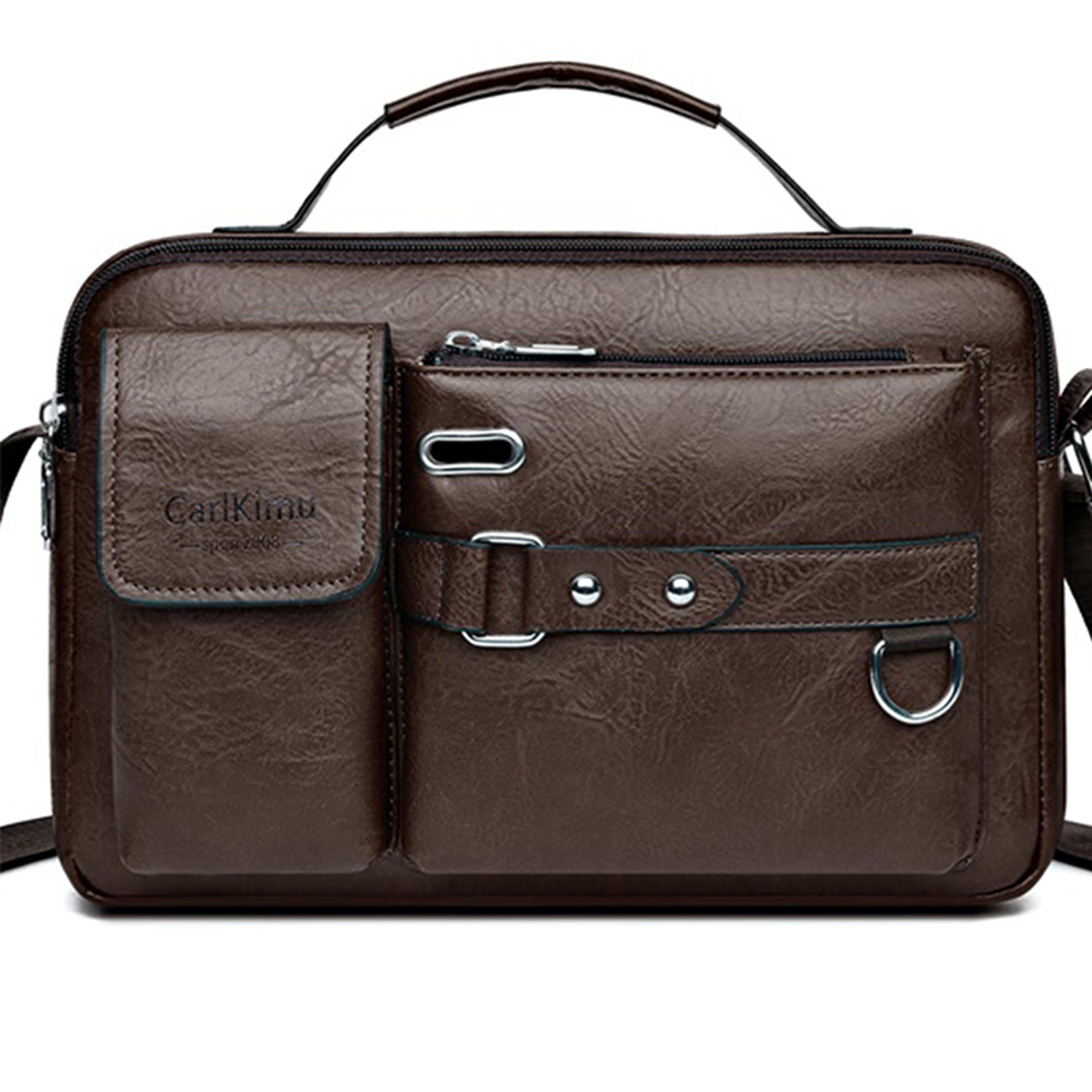 Retro Waterproof Messenger Bag For Men Large Capacity Laptop Briefcase 6