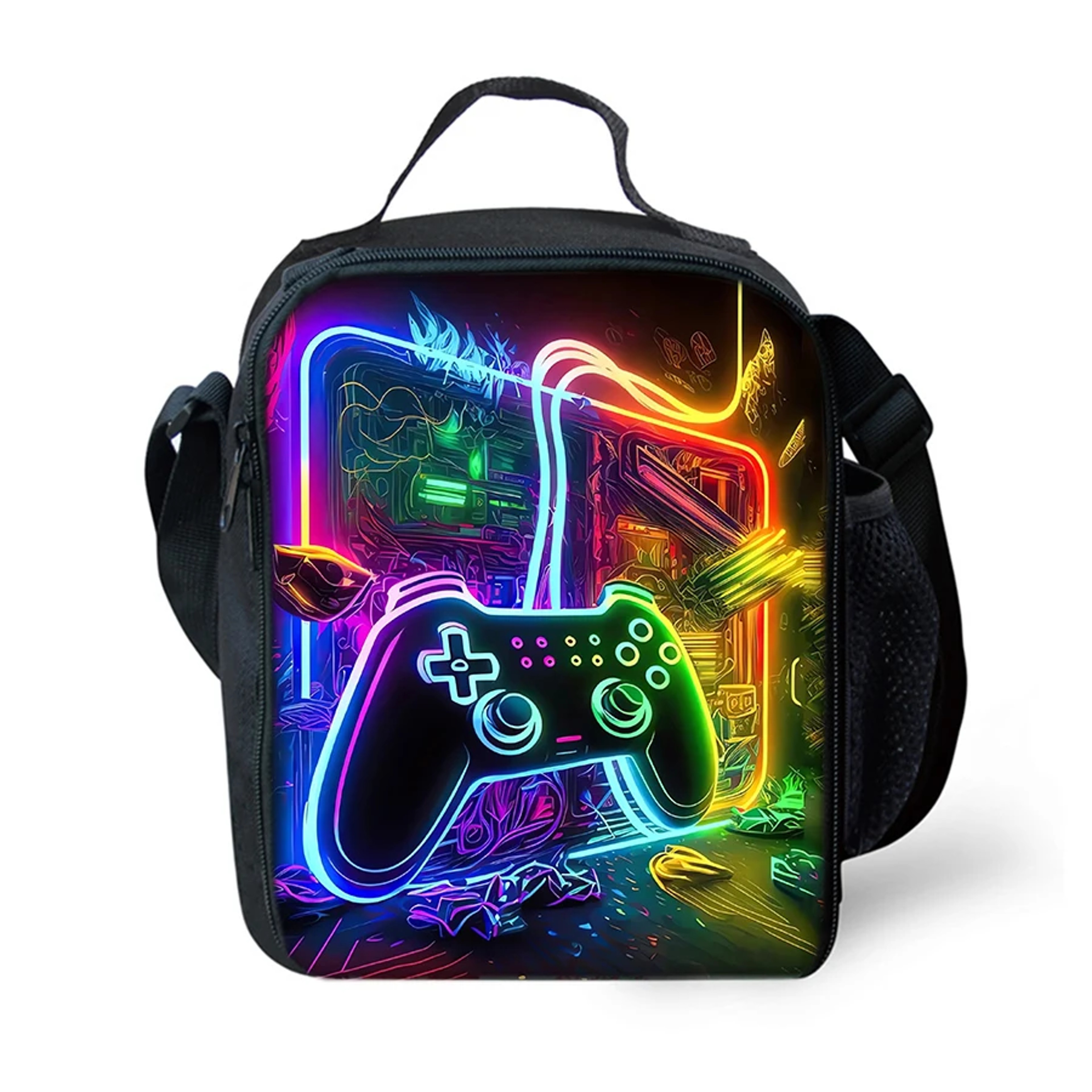GamePad Kids Lunch Bag with Shoulder Strap Cartoon Bento Bag for School and Picnics – view 6