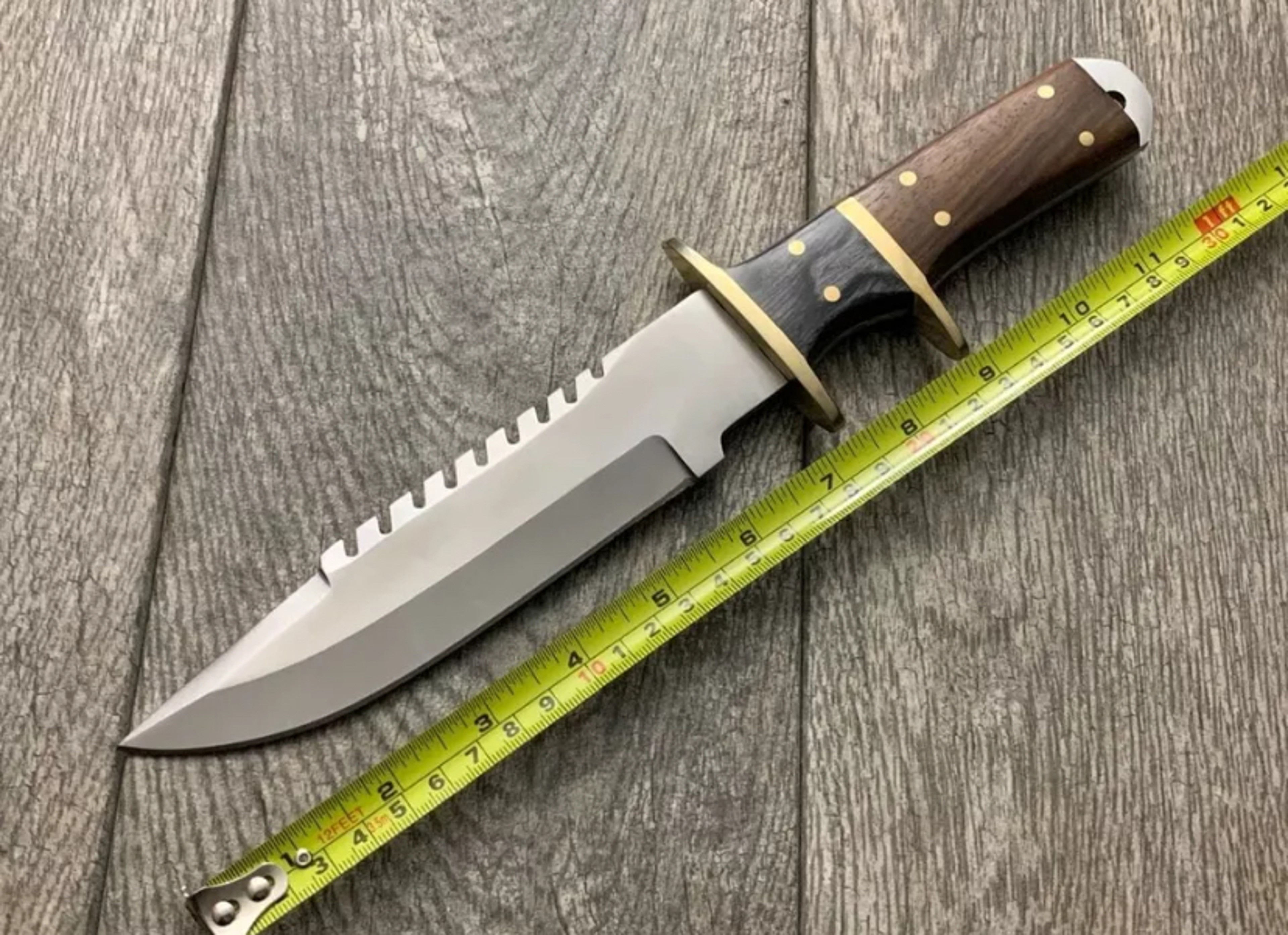 BEAUTIFUL HANDMADE HIGH CARBON STEEL DOUBLE HILTED HUNTING BOWIE KNIFE WITH SHEATH – view 4