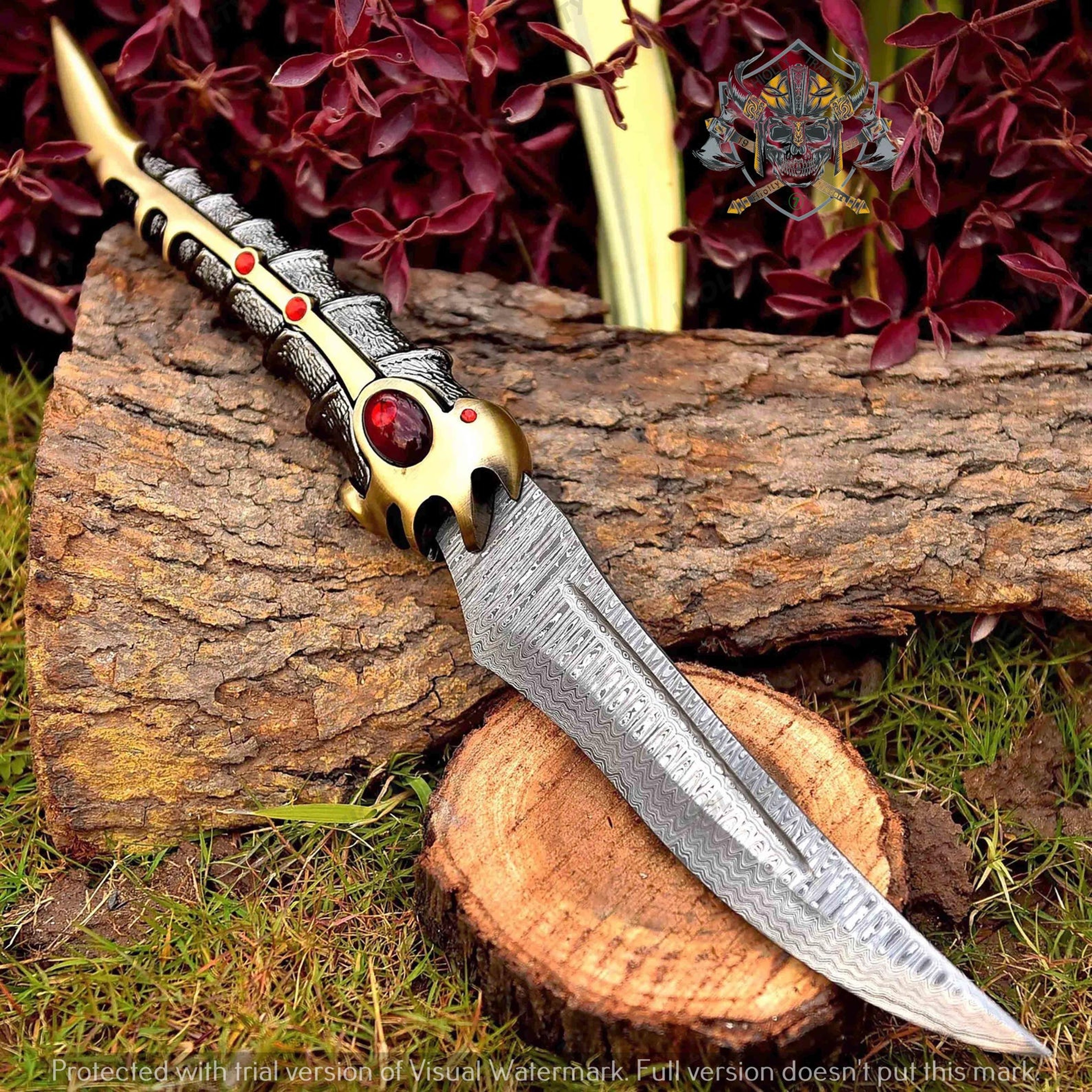 Handmade Damascus Wall Hanging Replica Movies Knife  New Year And Halloween Gift Gift For Him 5