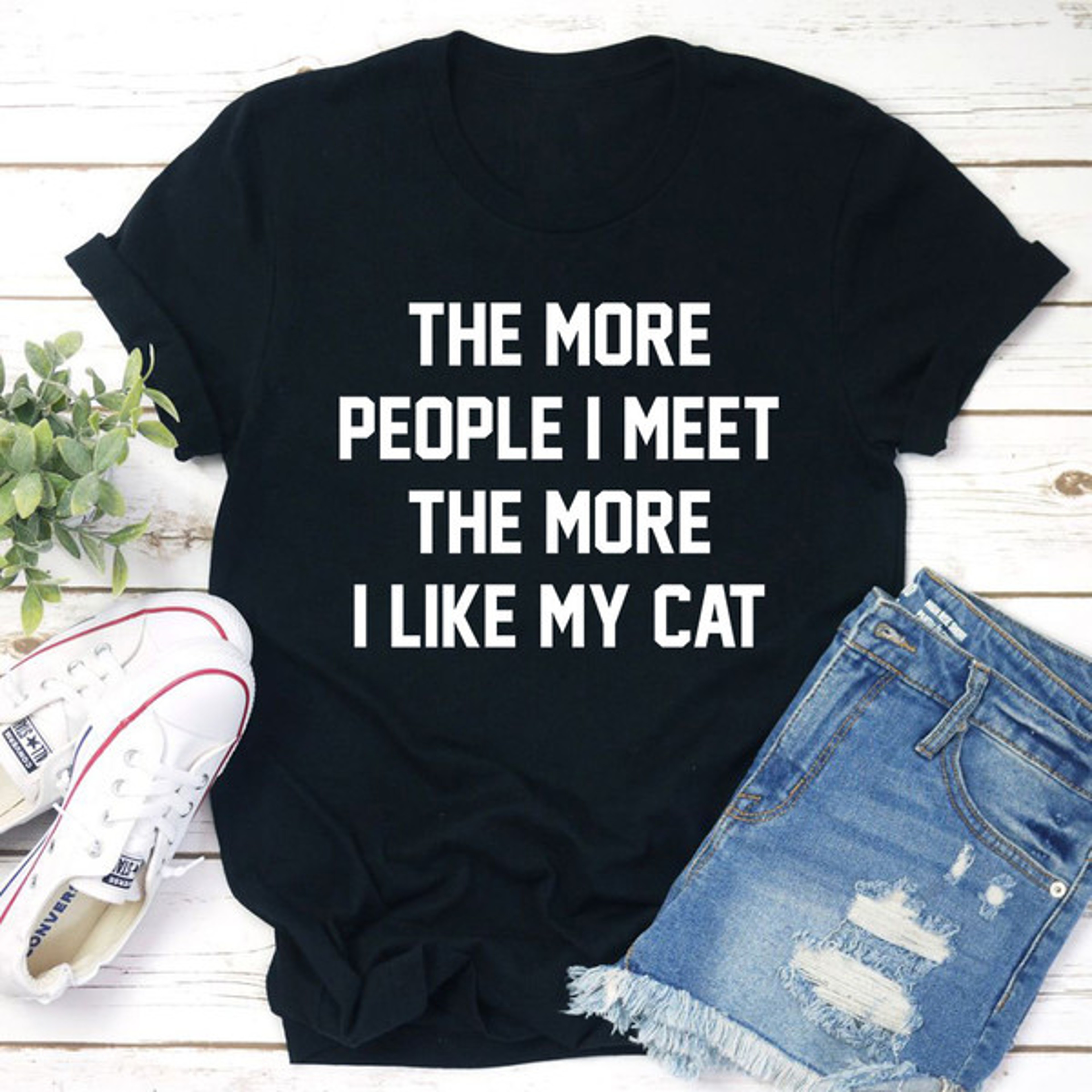 The More People I Meet The More I Like My Cat T-Shirt – view 3