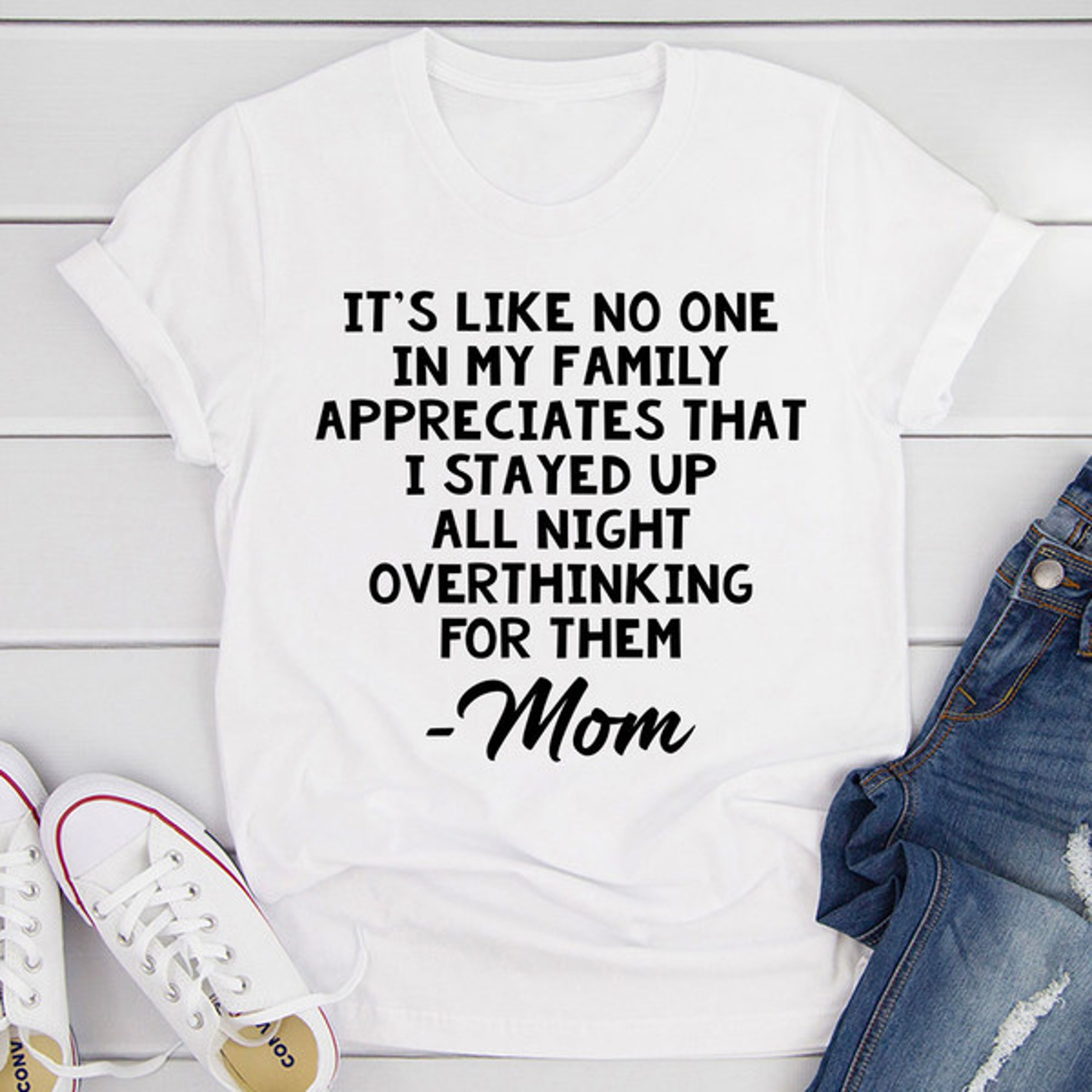 Overthinking Mom T-Shirt – view 3