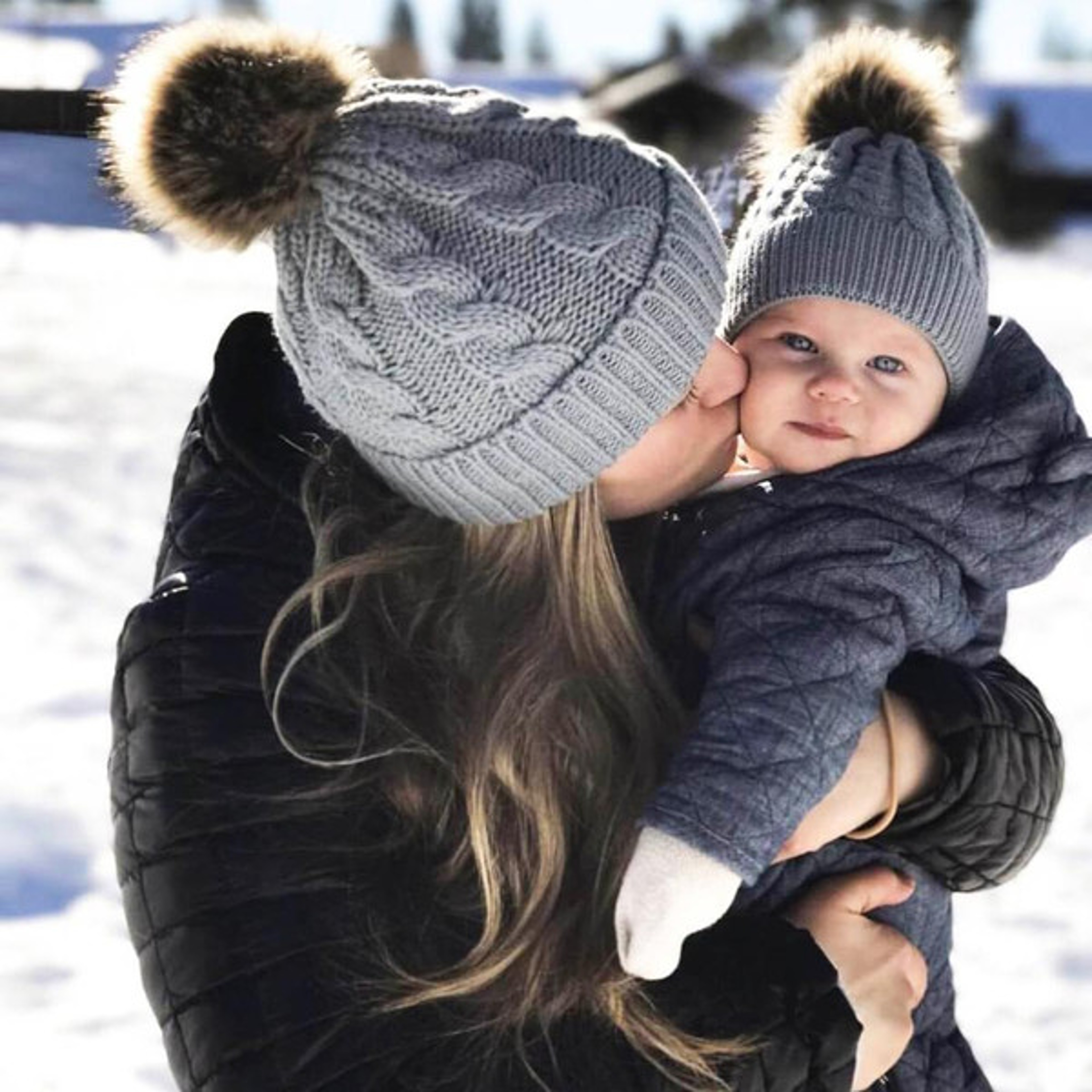 Mommy  Me Matching Faux Fur Beanies