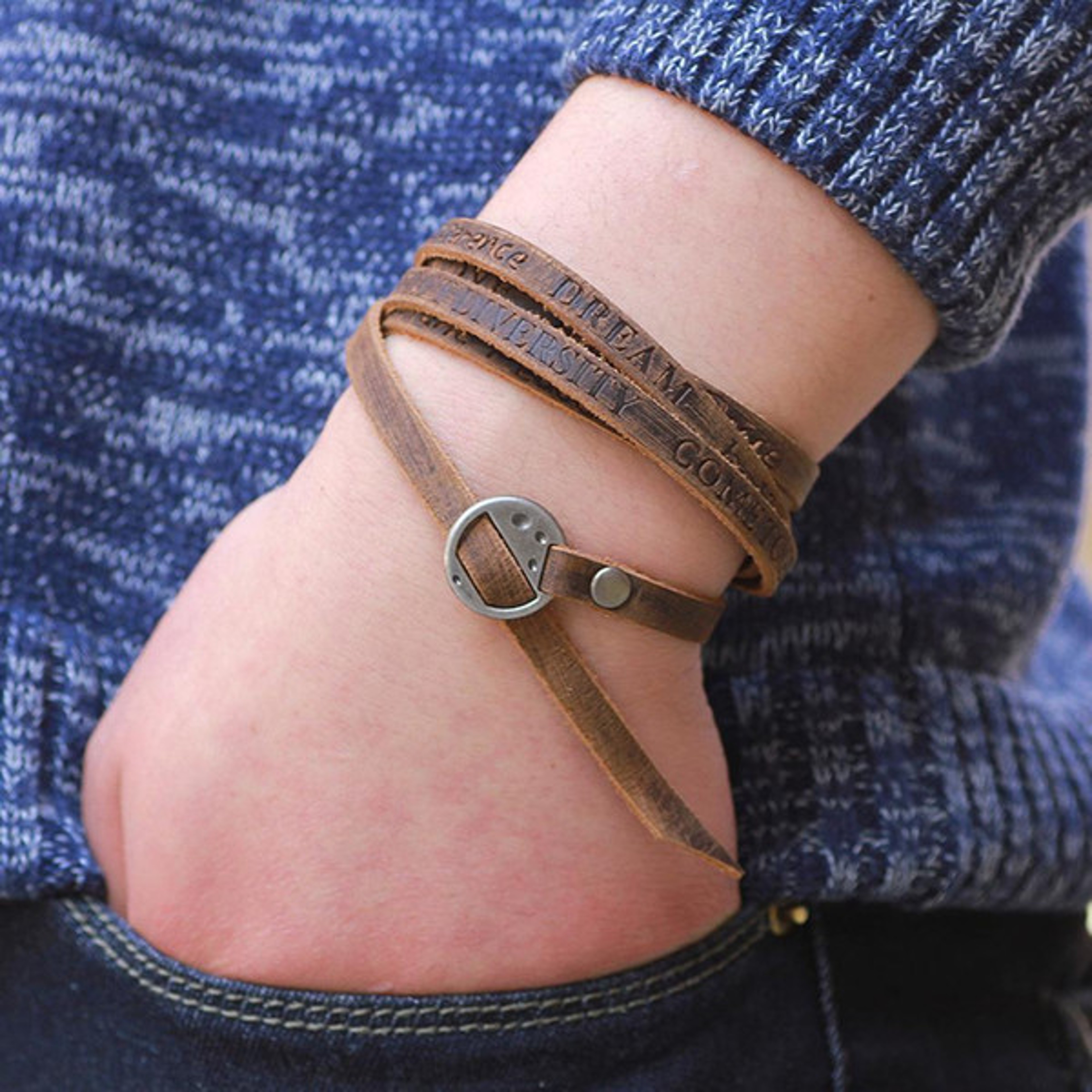 Mens Leather Vintage Bracelet