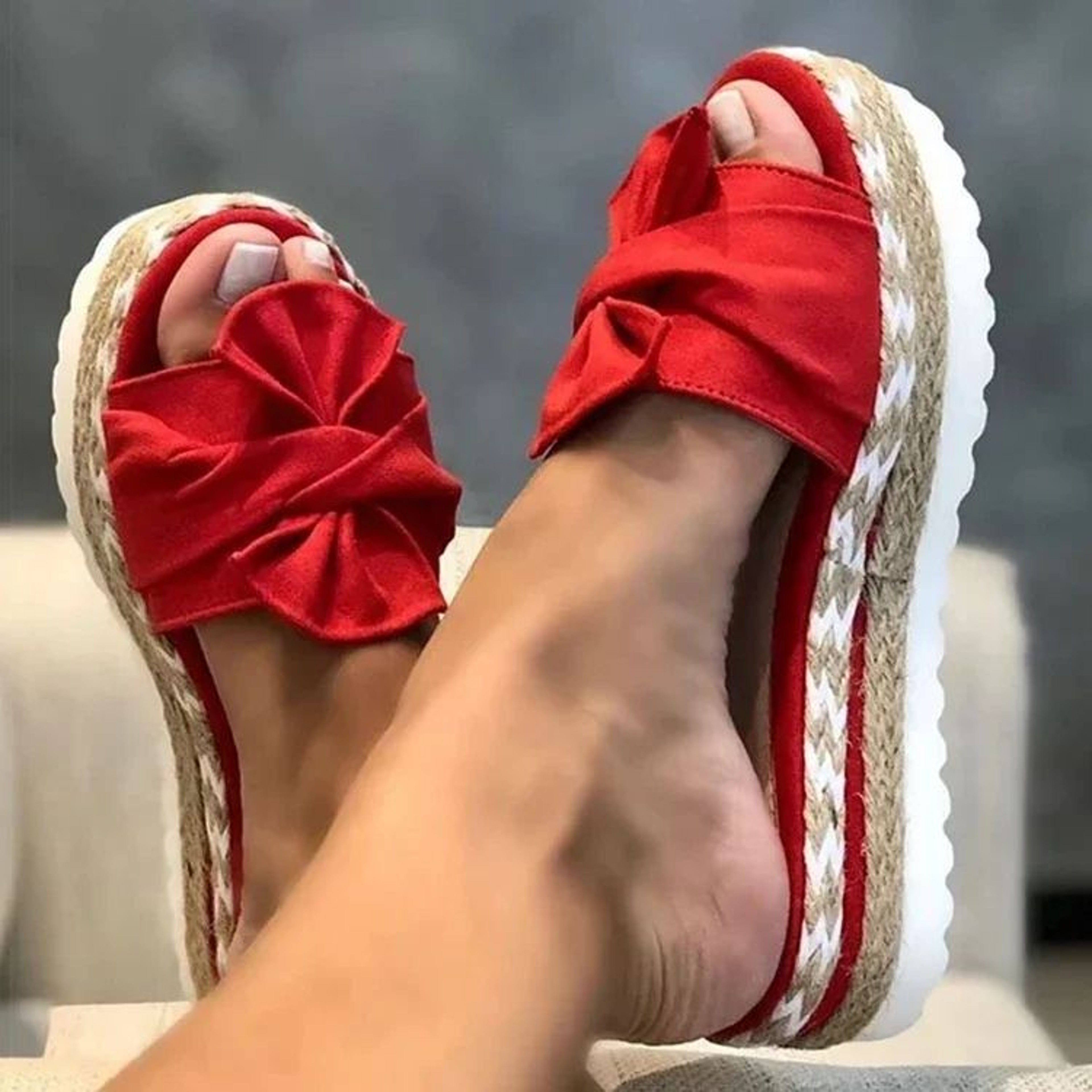 Women Casual Daily Comfy Bowknot SlipOn Sandals Elegant Summer Shoes For Every Occasion 0