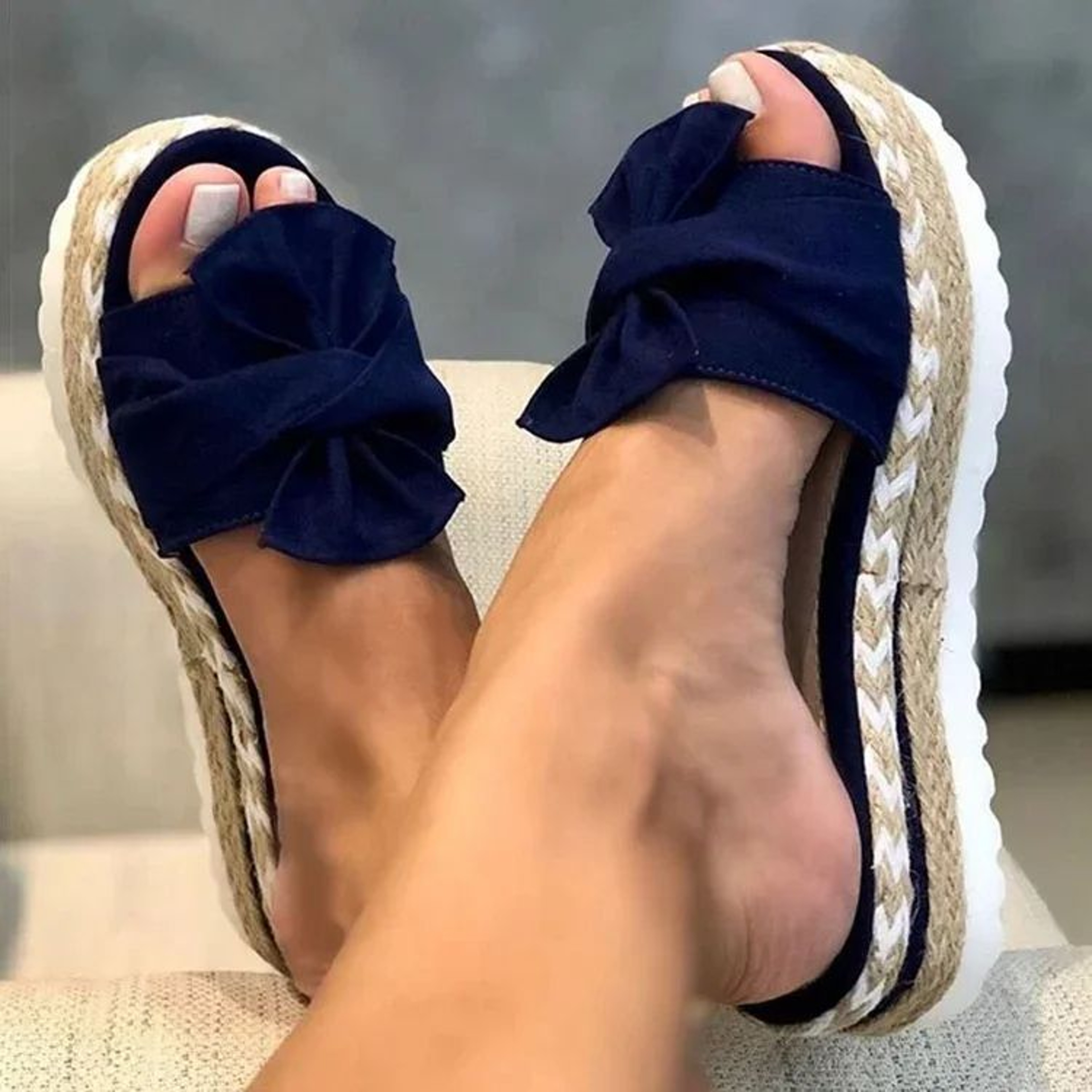 Women Casual Daily Comfy Bowknot SlipOn Sandals Elegant Summer Shoes For Every Occasion 1