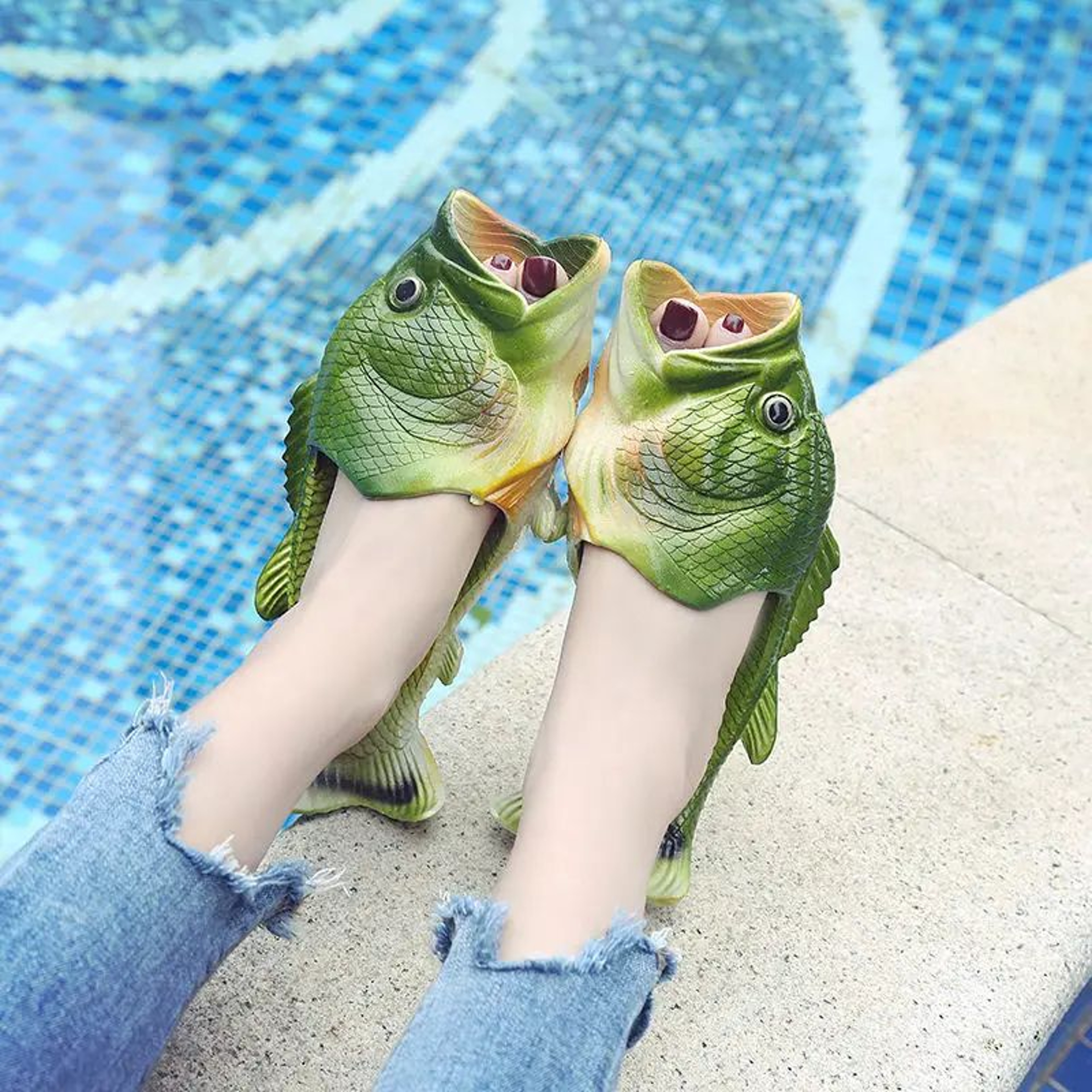 Fish Slippers Unisex Outdoor Summer Beach Sandals Soft Fishing Stylish Footwear 0