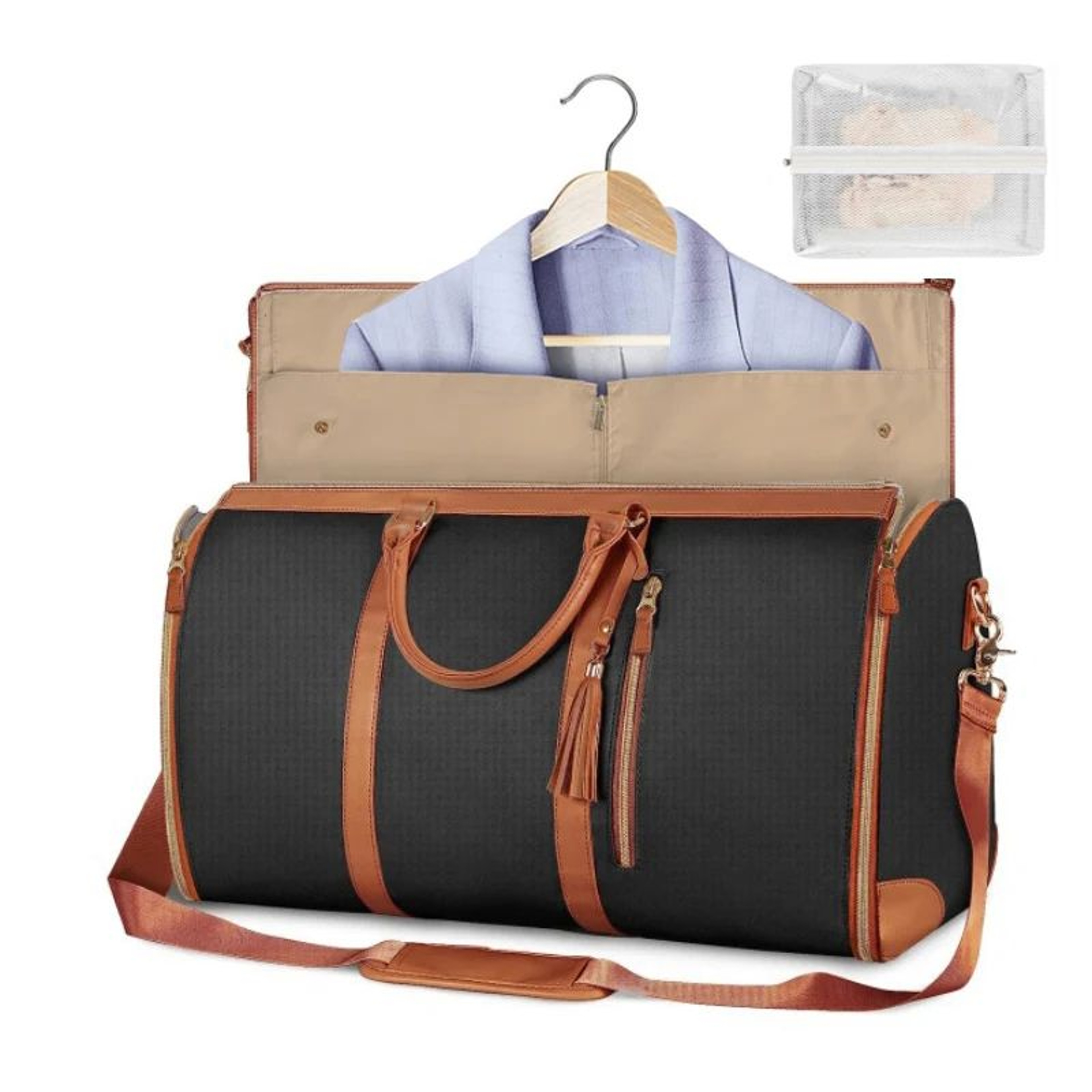 Foldable Womens Travel Bag Large PU Leather CarryOn Duffel For Business And Vacation 3