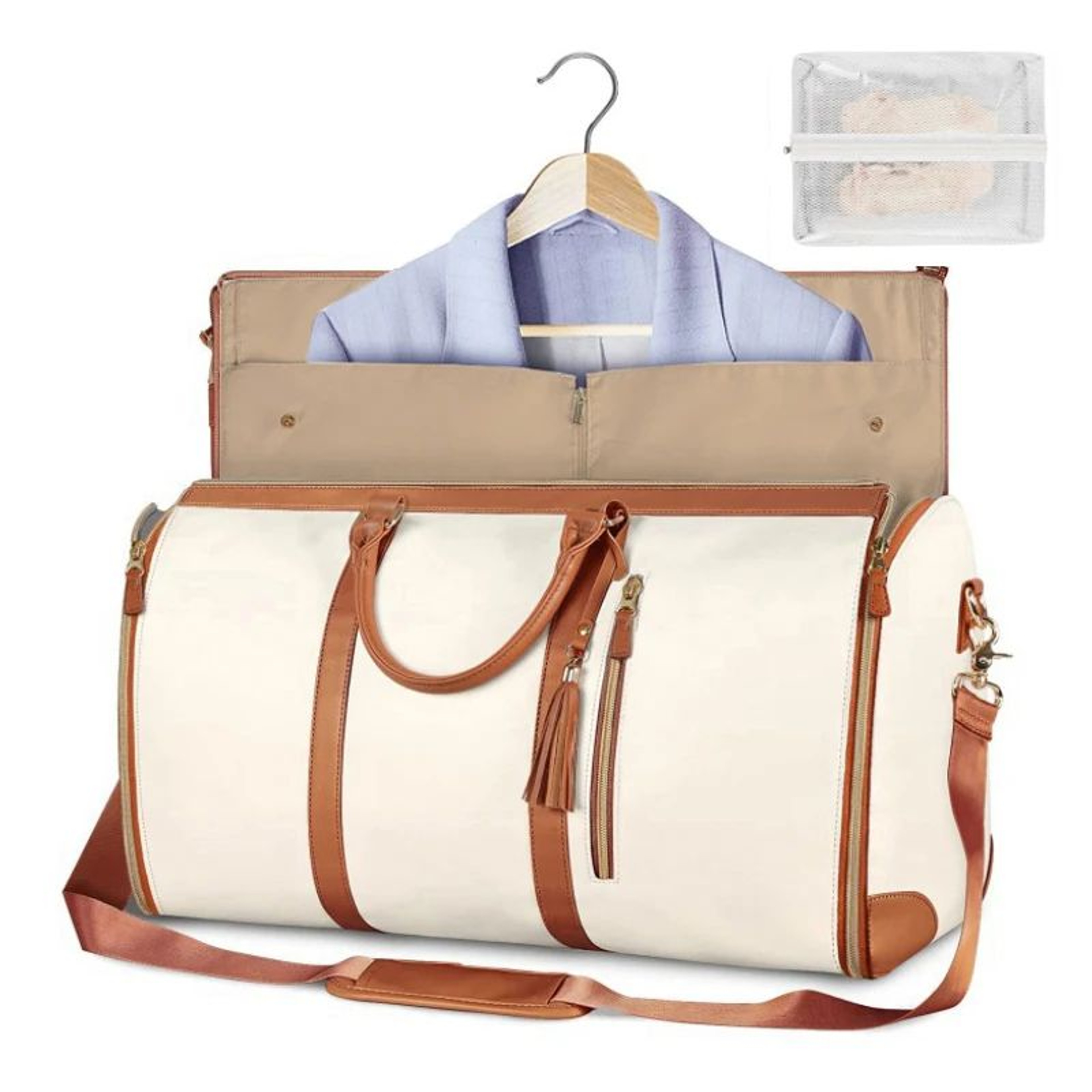 Foldable Womens Travel Bag Large PU Leather CarryOn Duffel For Business And Vacation 5