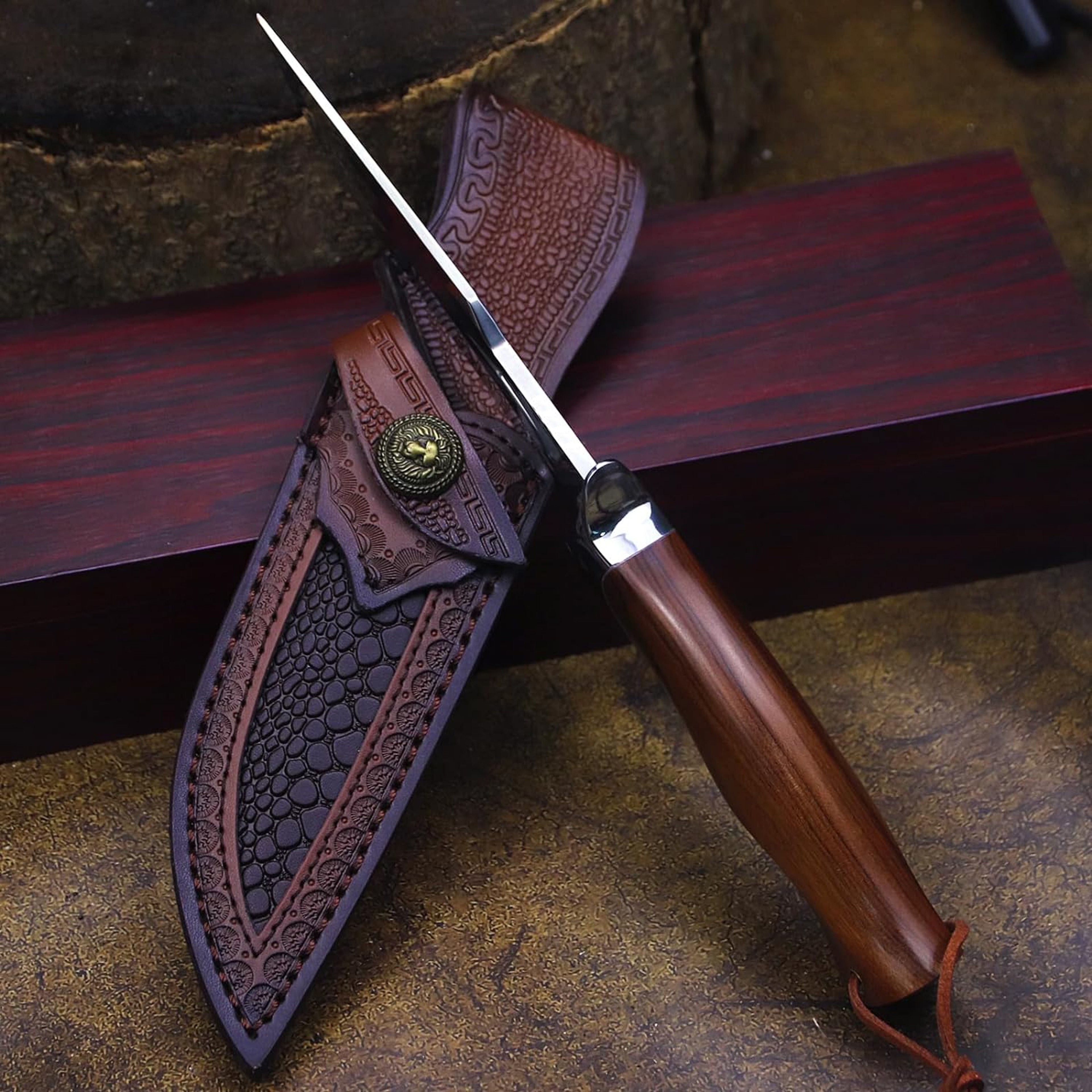 D2 Fixed Hunting Knife with Knife Cover Outdoor Tactical Straight Knife Suitable for jungle hunting outdoor – view 7