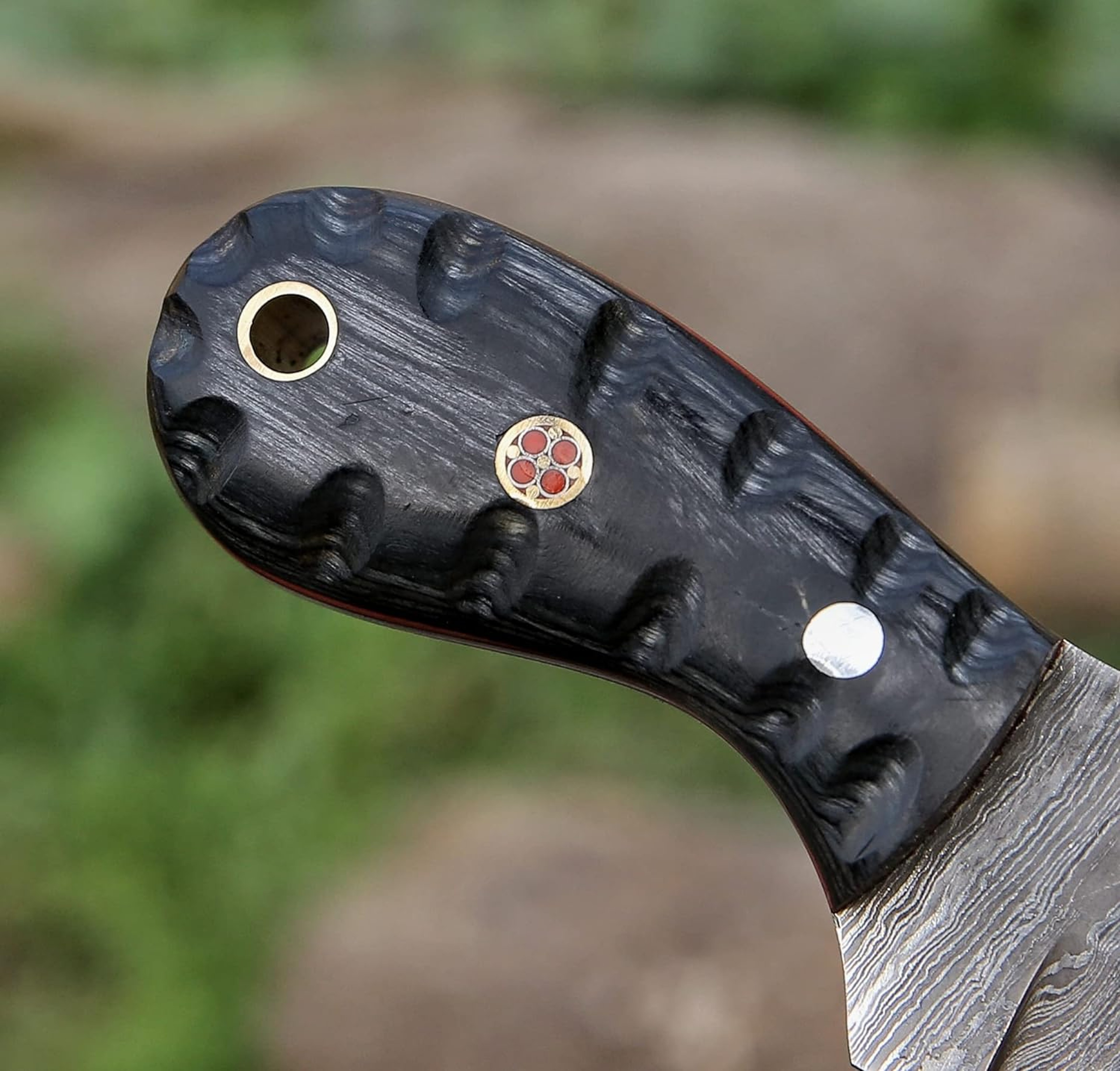 Handmade Neck knife Damascus Steel Full Tang knife 5 Inche Mini fixed blade knife Bushcraft knife Camping Hunting – view 5