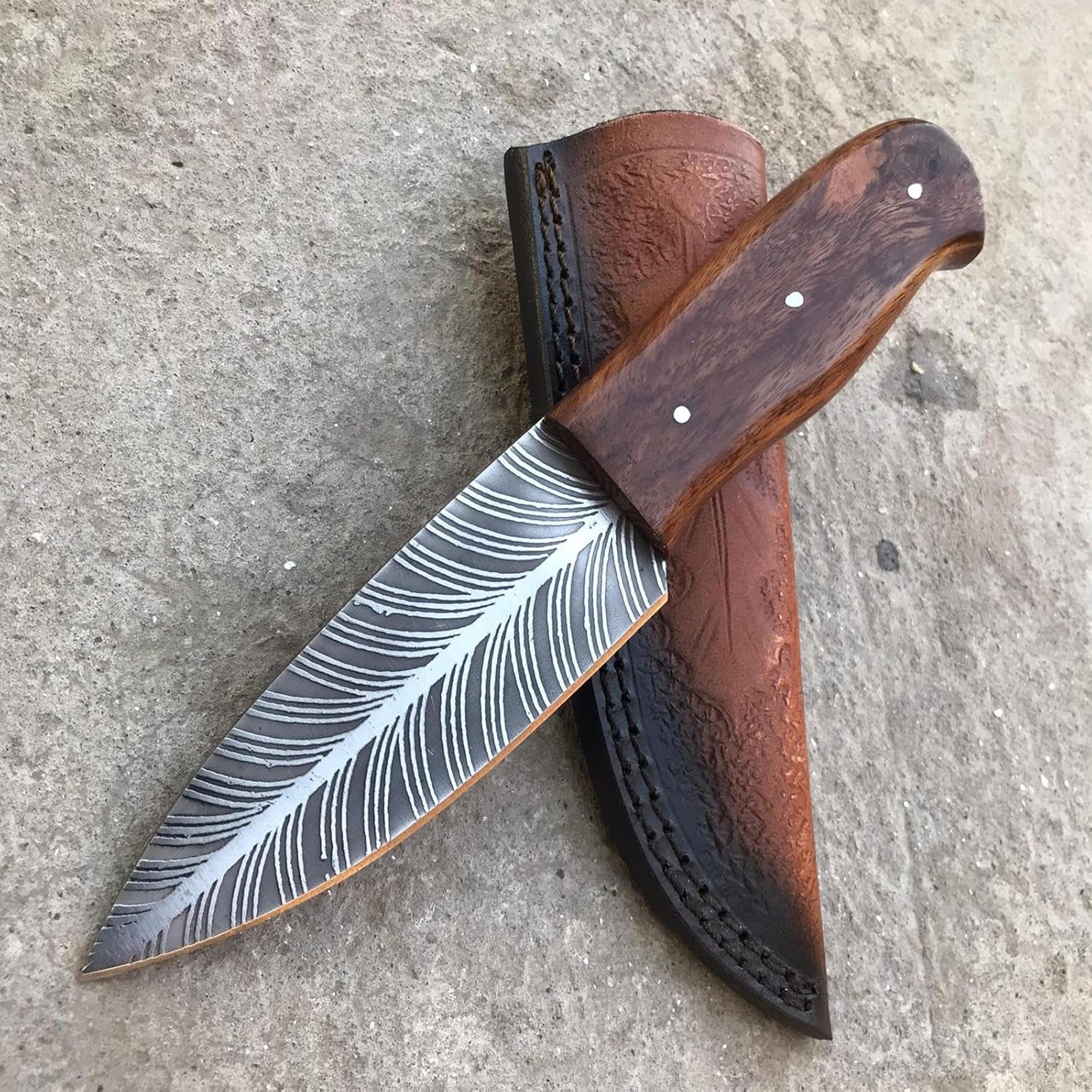 Handmade Ragnar Knife Odin Viking Knife Fixed Blade Knife Skinner Outdoor Knife With Leather Sheath 1