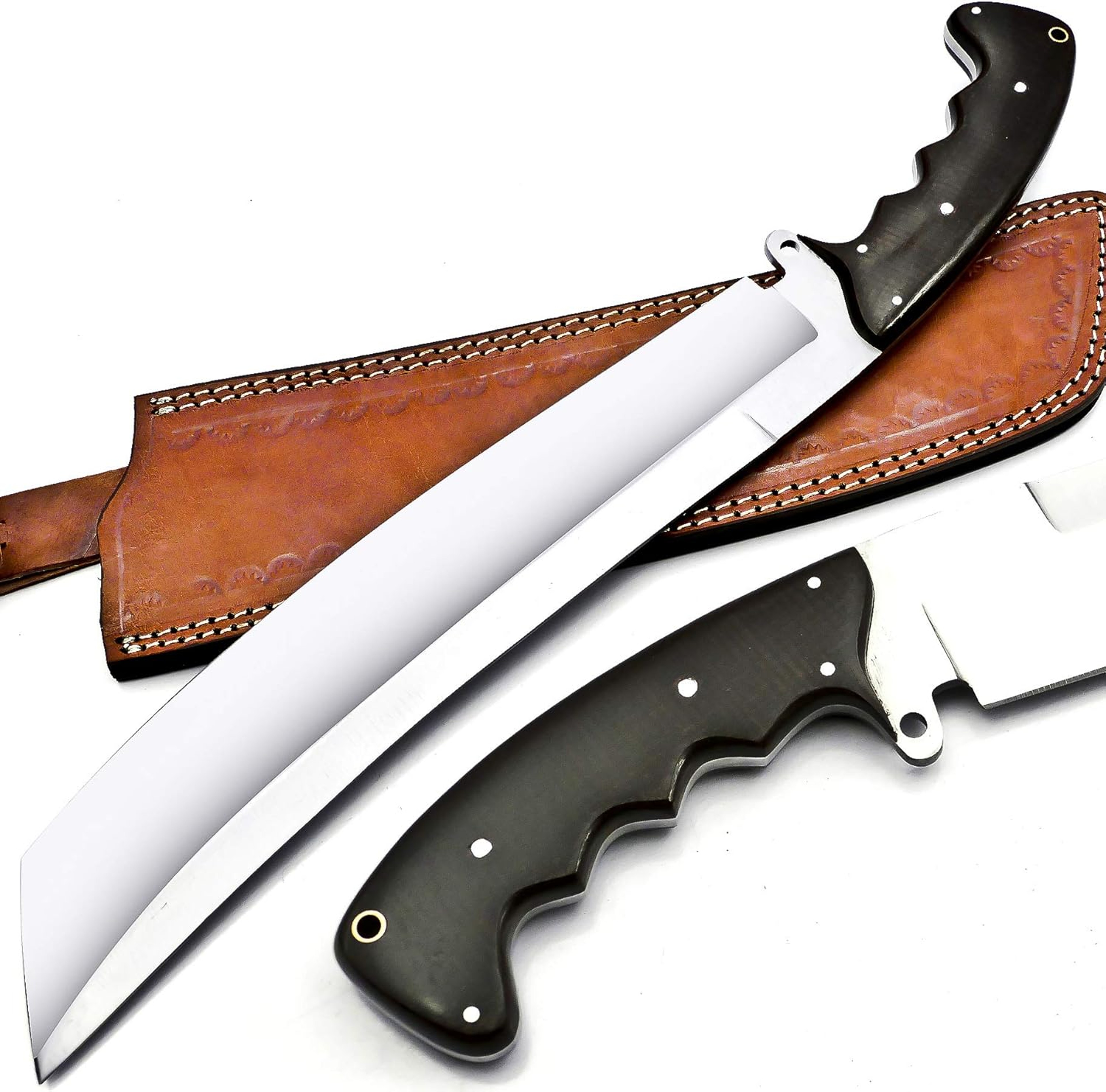 Custom Handmade 18 Inches Machete Knife With Leather Sheath Fixed Blade Hunting Survival Knives Bla 0