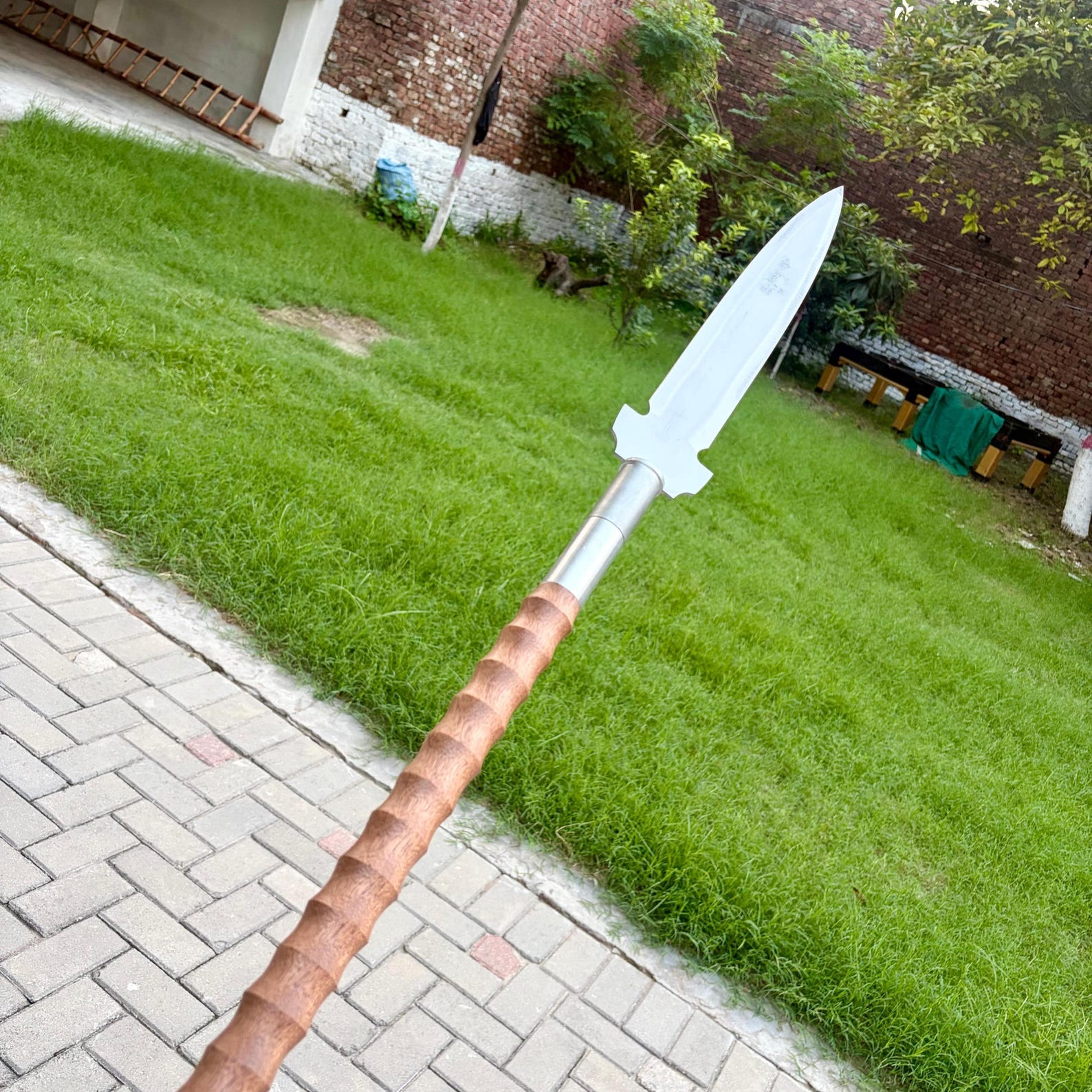 Authentic JapaneseStyle Naginata Double Blade Polearm Collectible For Cosplay And Fantasy Enth 7