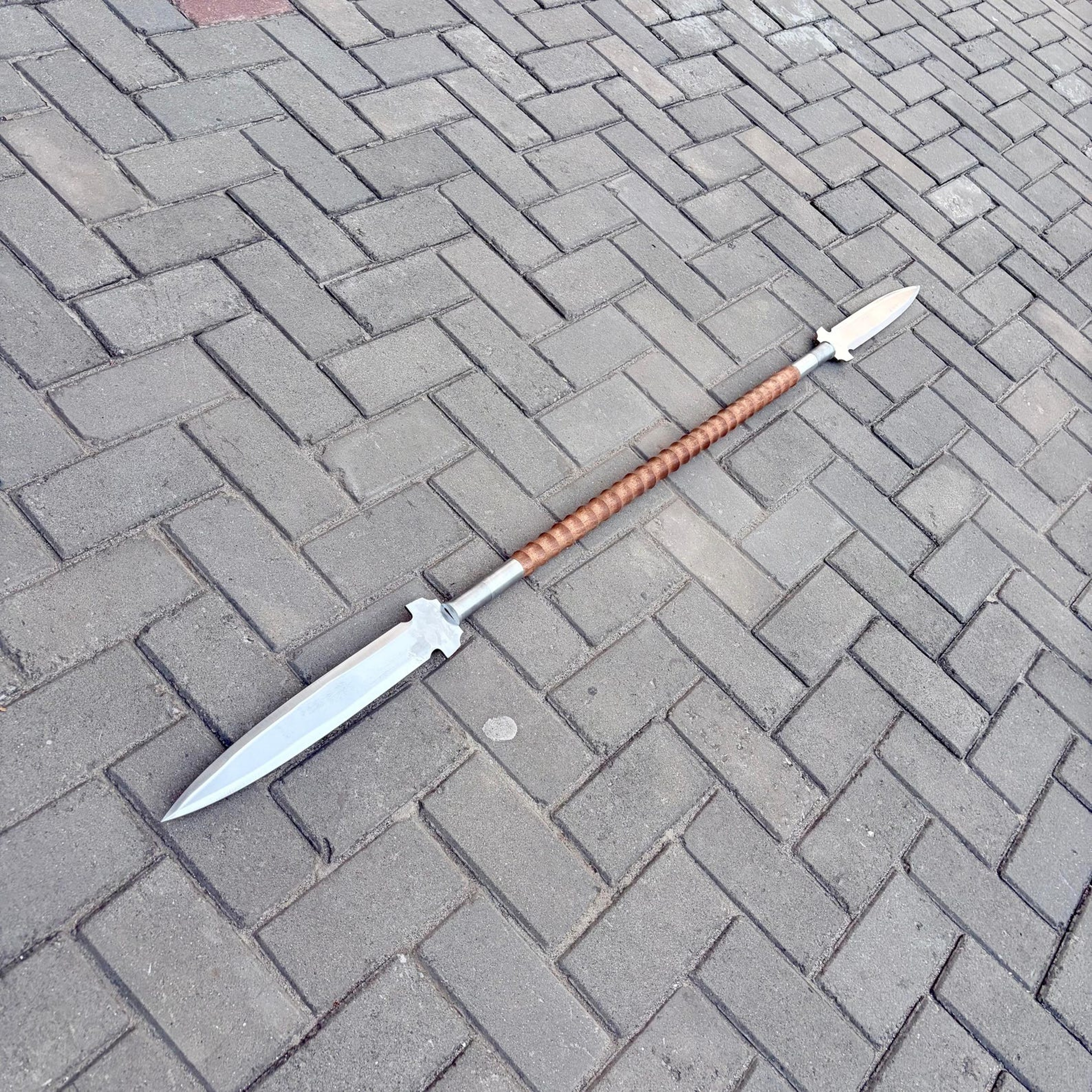 Authentic JapaneseStyle Naginata Double Blade Polearm Collectible For Cosplay And Fantasy Enth 8