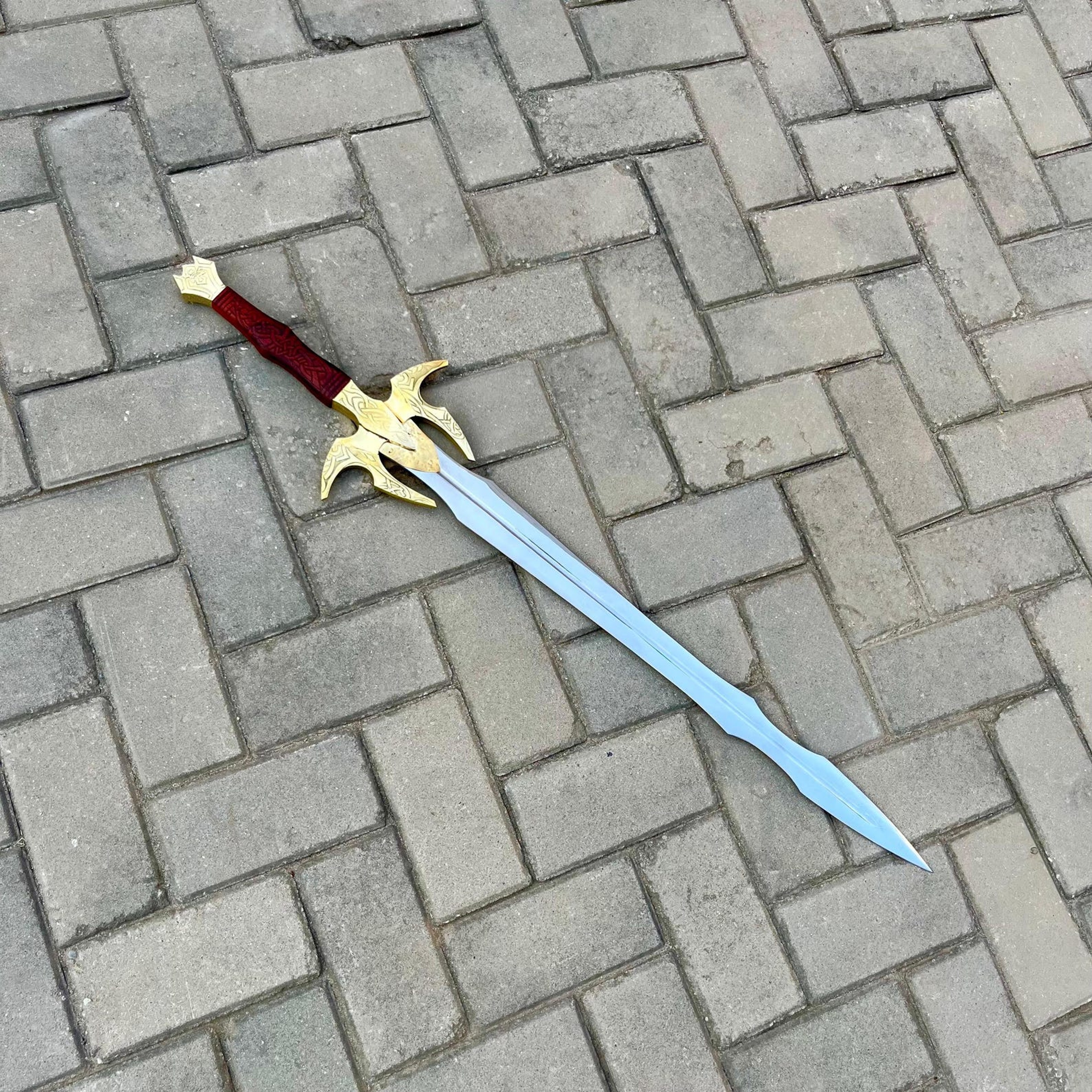 Heimdall Hofund Sword Collectible Replica With Brass Guard And Wooden Handle For Display And Co 8