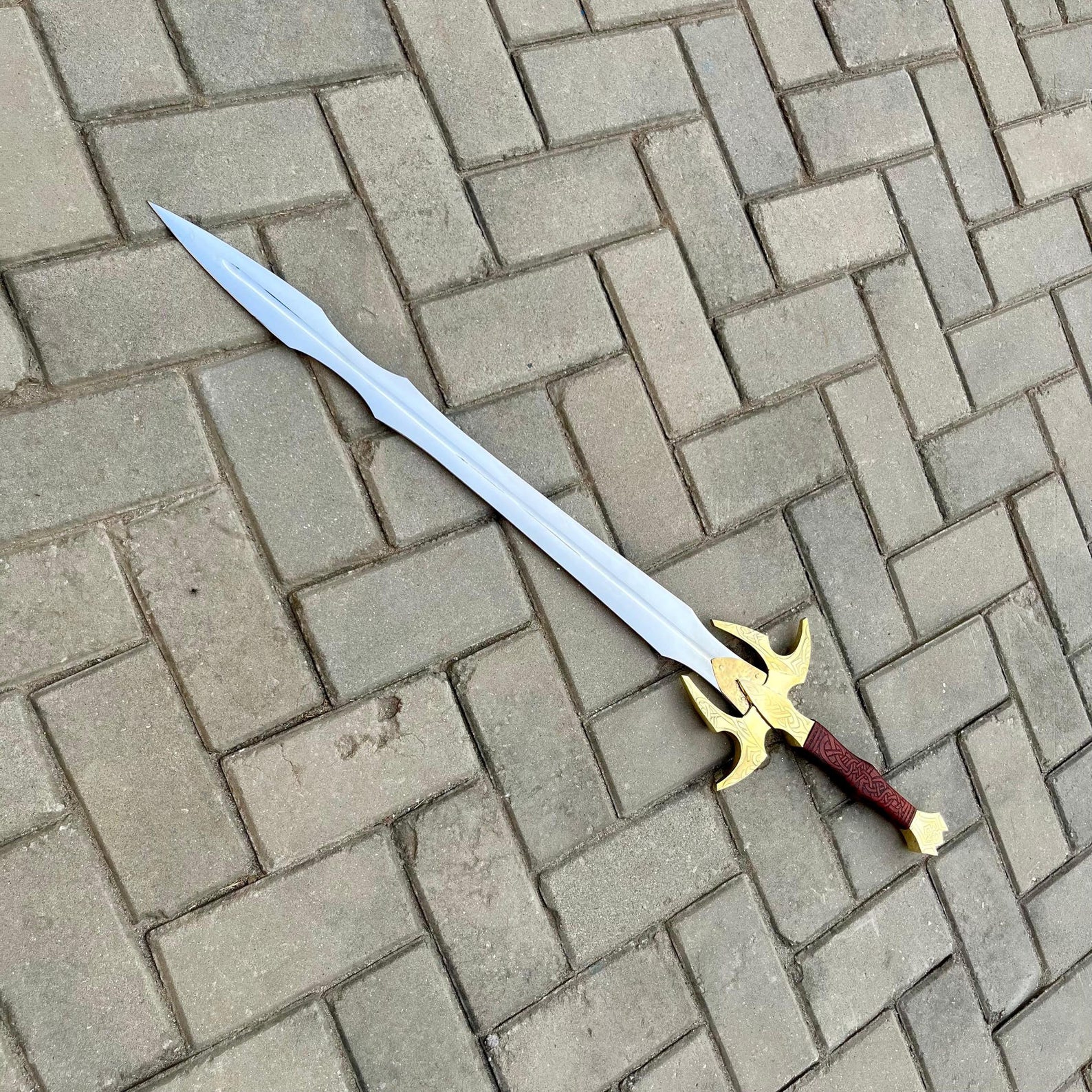 Heimdall Hofund Sword Collectible Replica With Brass Guard And Wooden Handle For Display And Co 7
