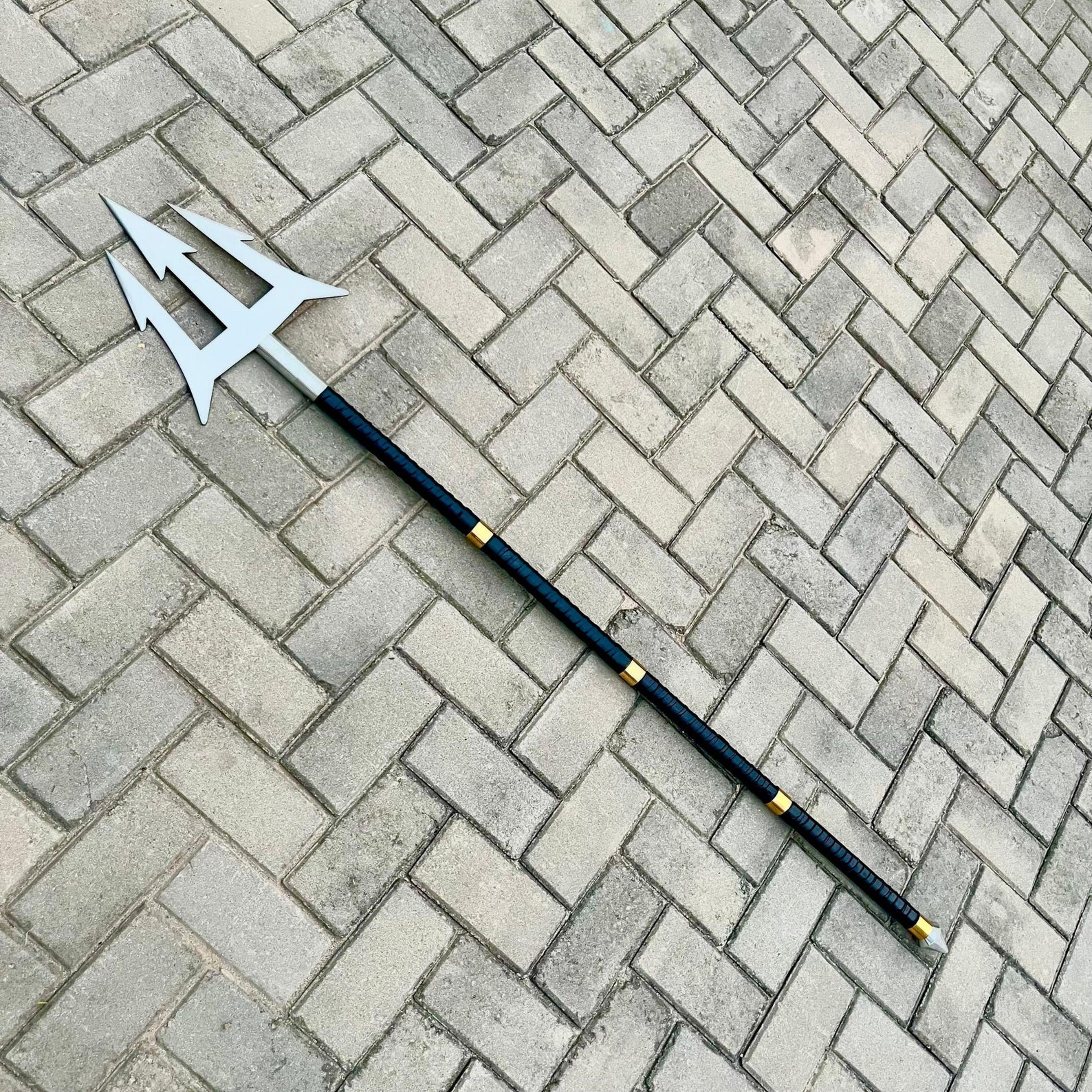 Handmade Aquaman Trident  Handforged Three Blade Trident  Poseidon Spear Movie Replica Colle 6