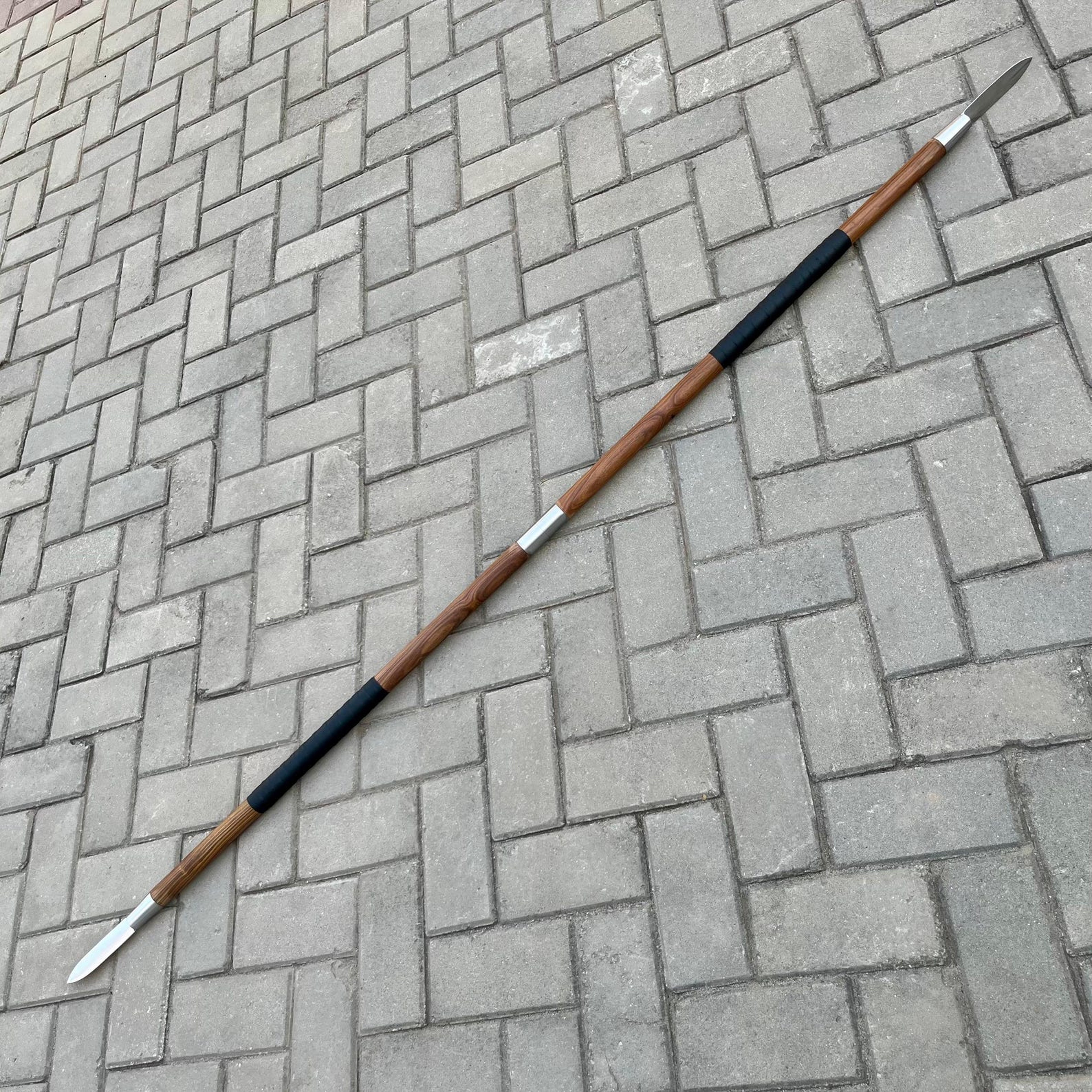 Handcrafted Double Ended Medieval Style Wooden Shaft Polearm For Fantasy Cosplay And Display 9