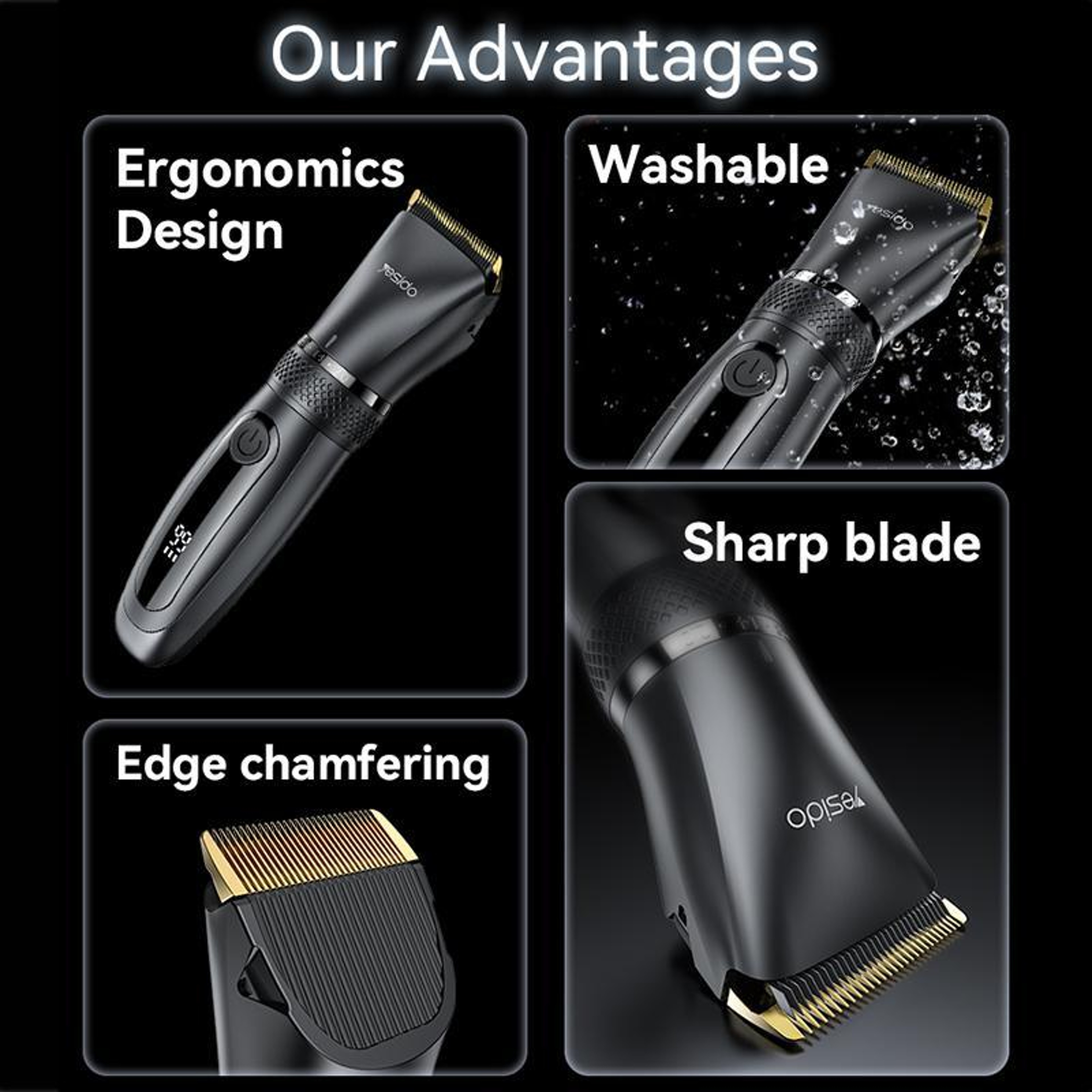 Cordless Hair Clipper  Trimmer Washable  Rechargeable 4