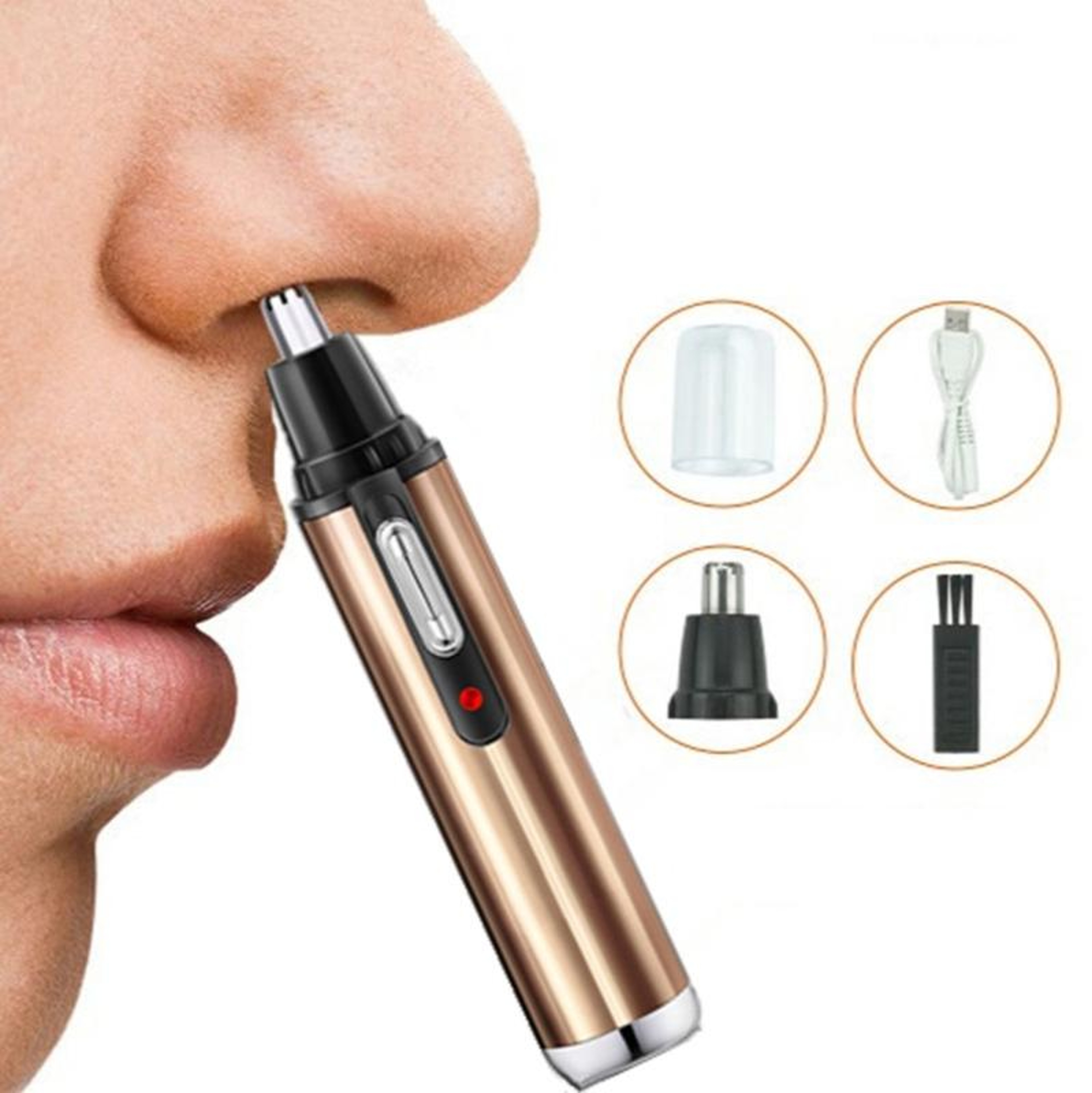 Electric Nose Hair Trimmer USB Rechargeable Eyebrow  Nose Hair Shaver 1