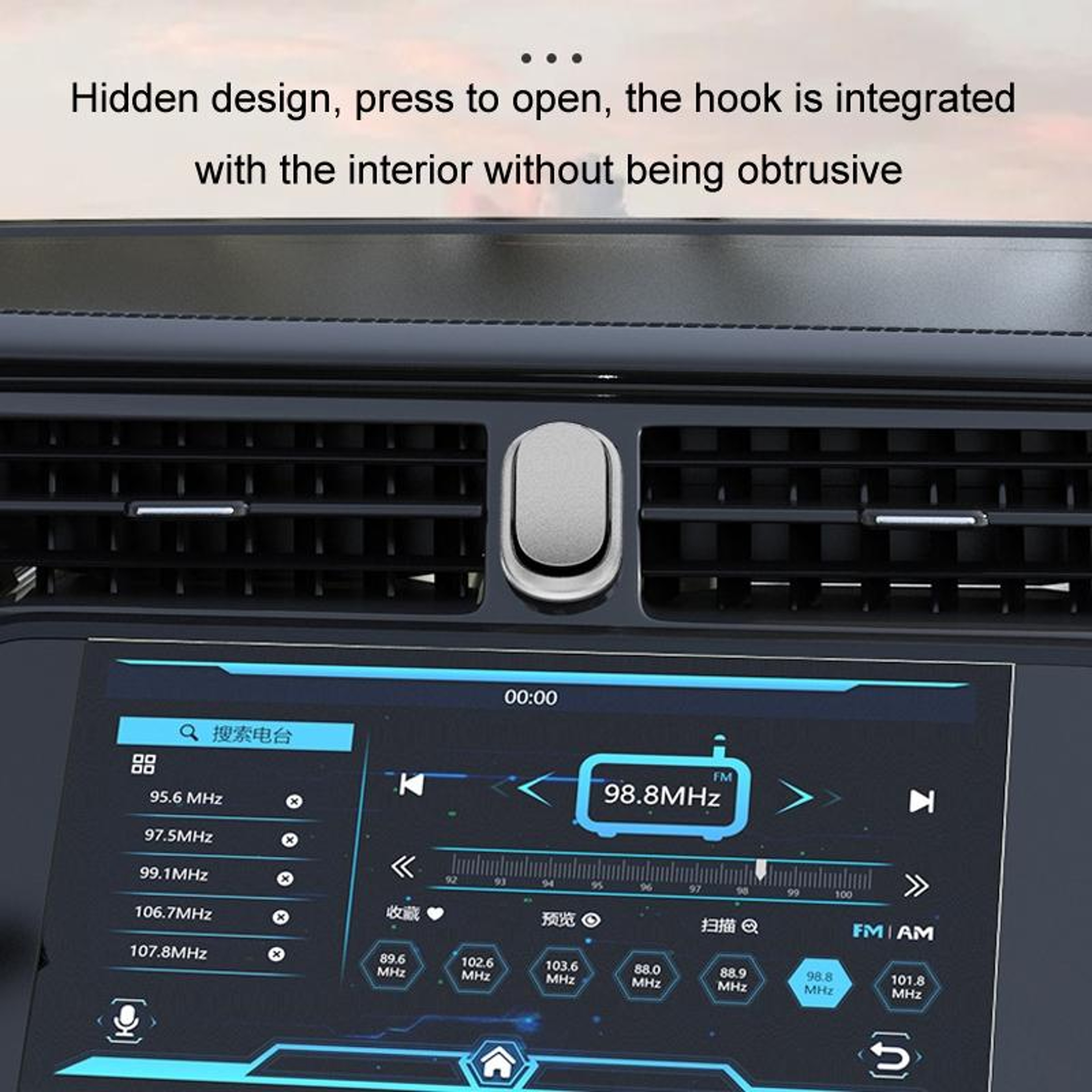 Premium Metal Invisible Car Interior Storage Hooks Adhesive Car Hooks Set 6